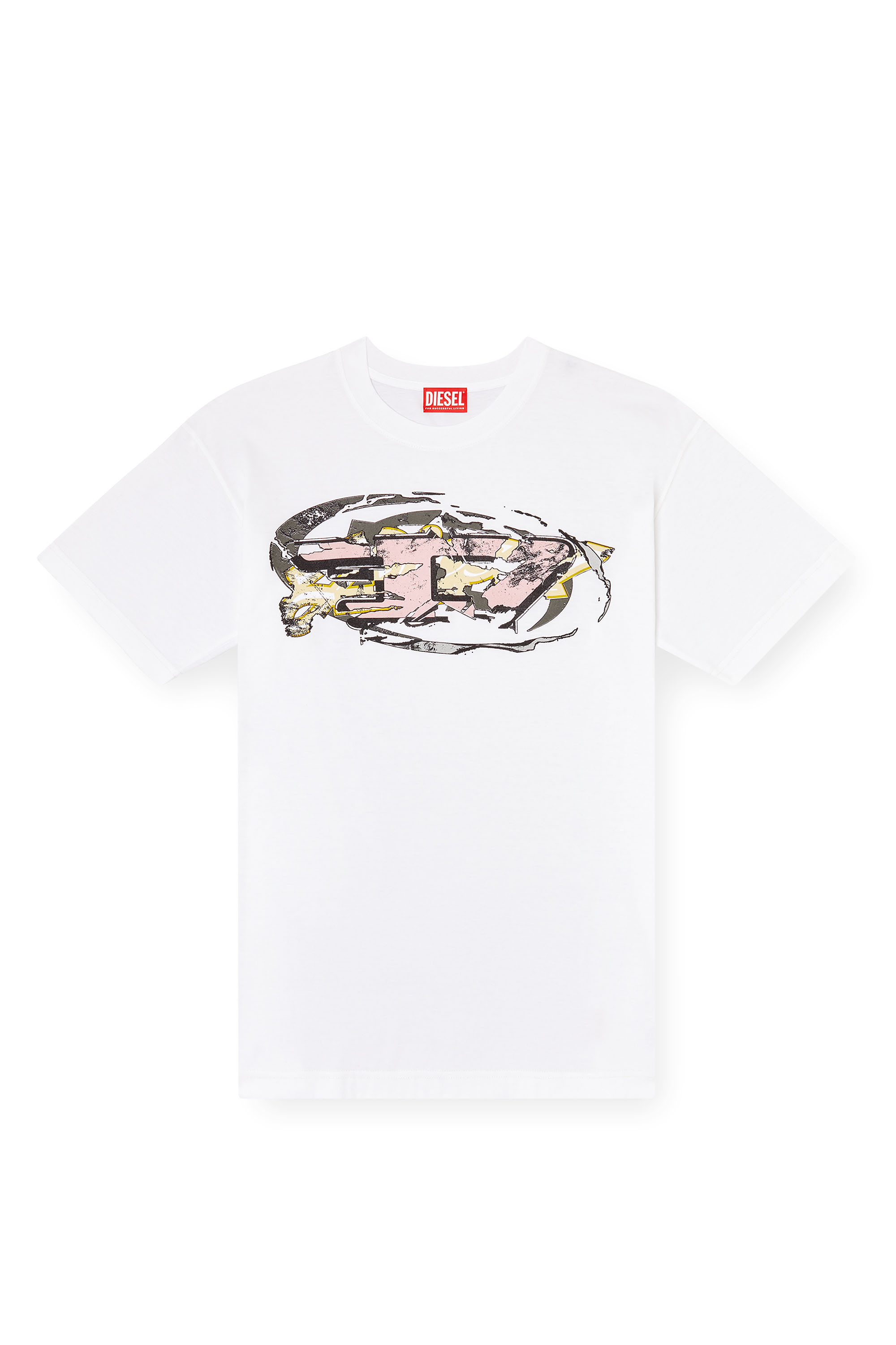 Diesel - T-NORM-T11, T-shirt avec logo Oval D Homme in Blanc - 3