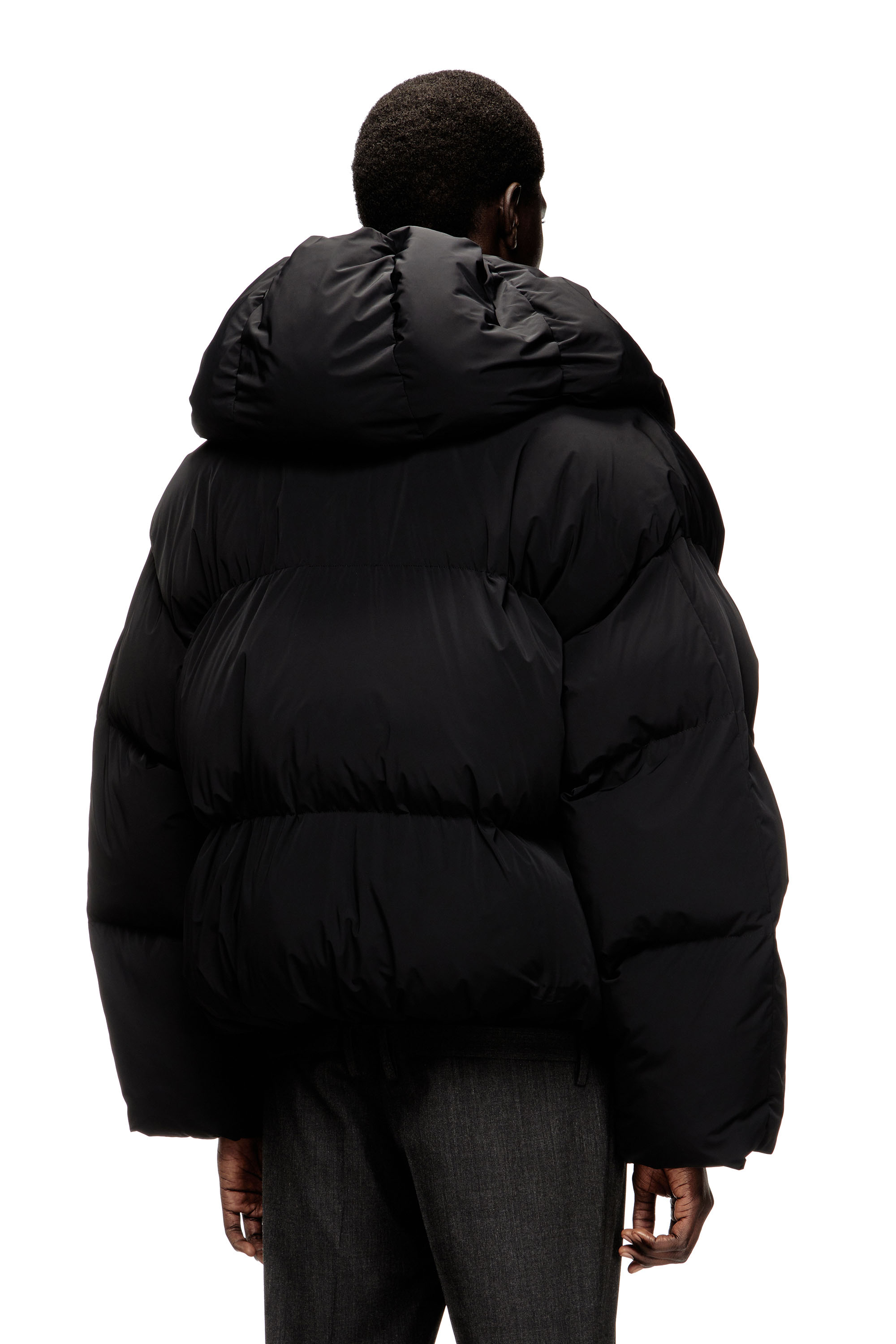 Diesel - J-SCOTTS-PADDED-A, Doudoune enveloppante en nylon stretch Homme in Noir - 4