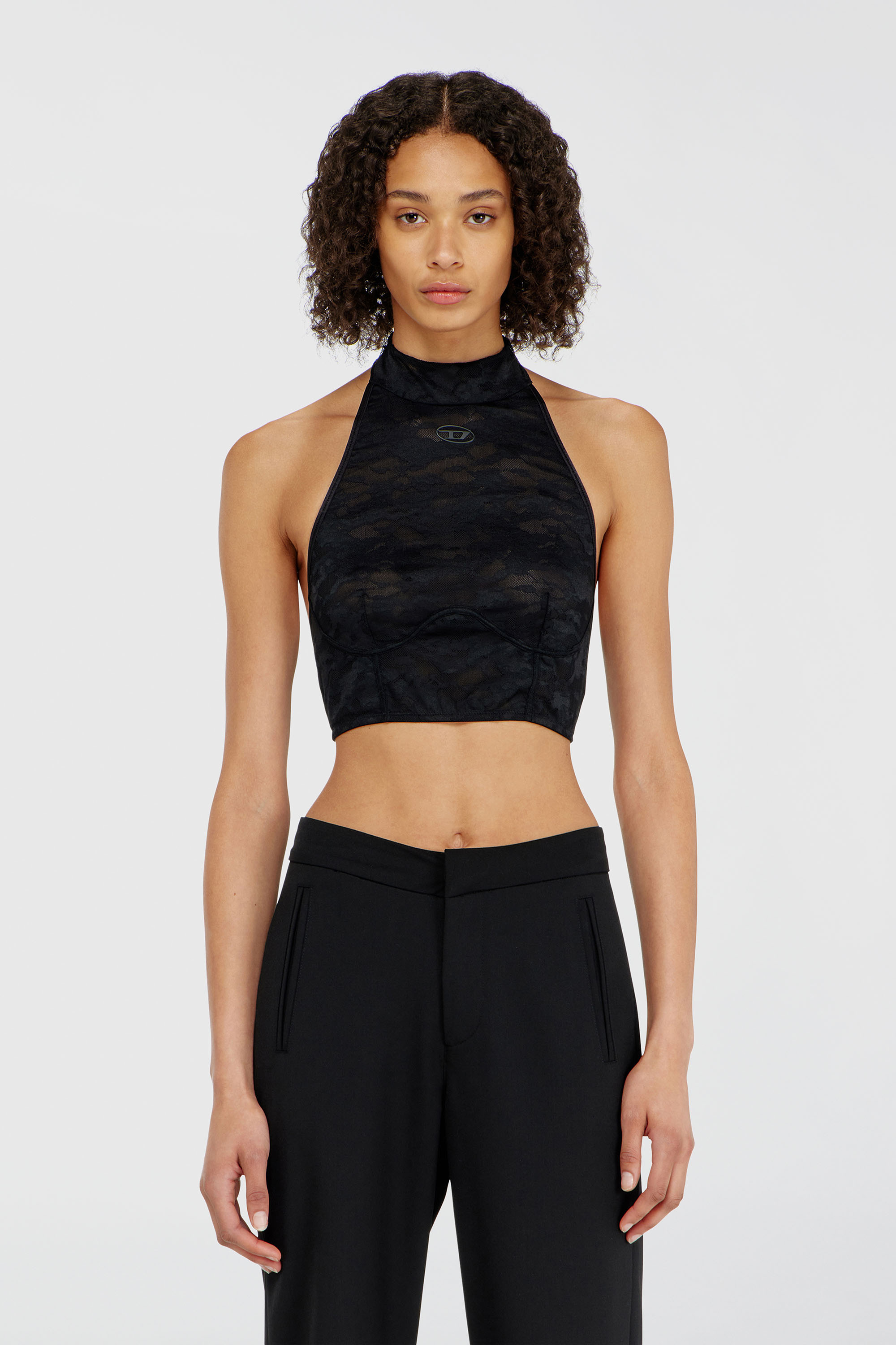 Diesel - MARCIA-UTLT, Soutien-gorge en dentelle &agrave; col licou Femme in Noir - 1