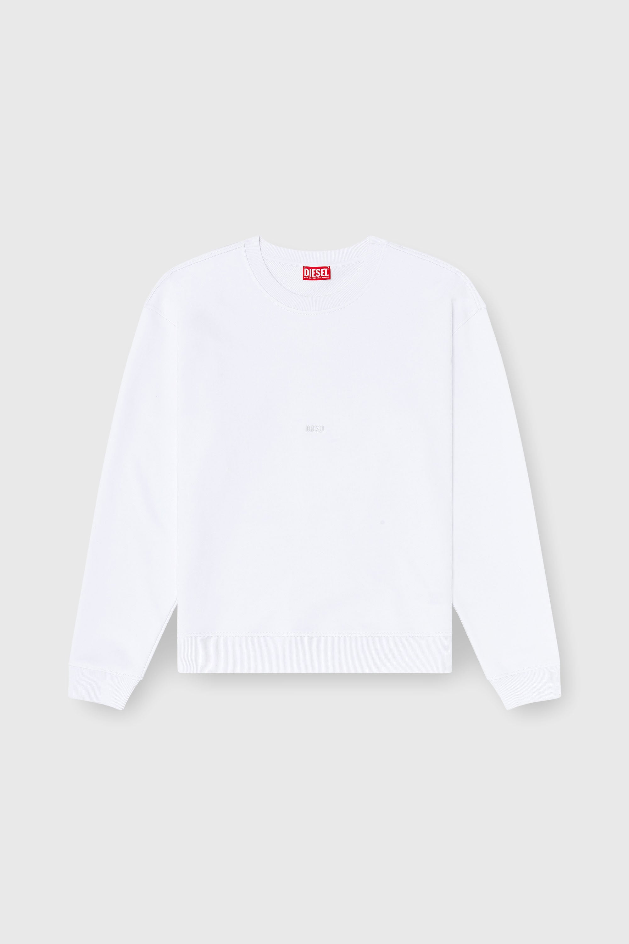 Diesel - S-NORM-AA5, Sweat-shirt en coton avec micro broderie logo Homme in Blanc - 2