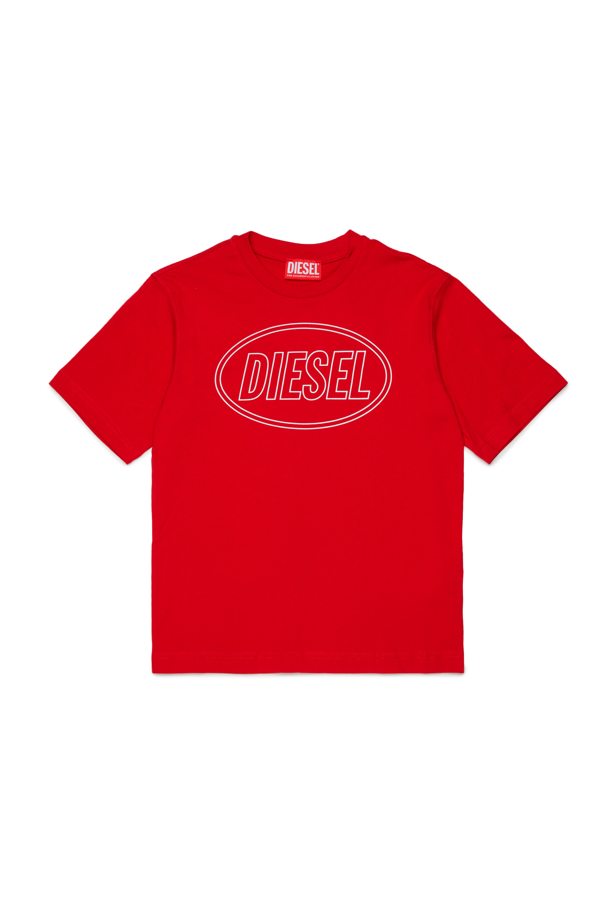 Diesel - TCIRCLE OVER, T-shirt en coton avec imprim&eacute; Diesel Homme in Rouge - 1