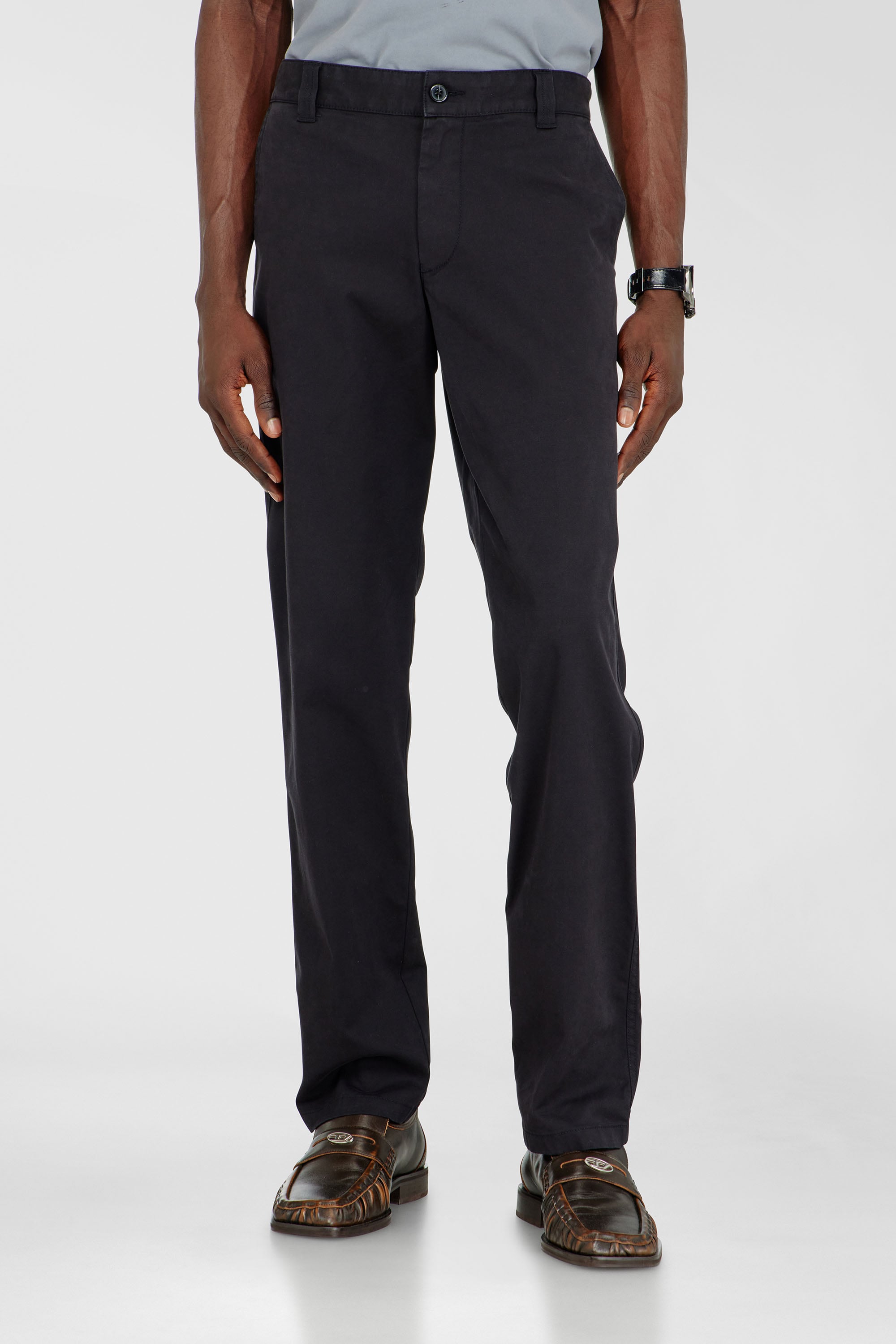 Diesel - P-DEFINE-EPCH, Pantalon en coton avec boucle utilitaire Homme in Noir - 3