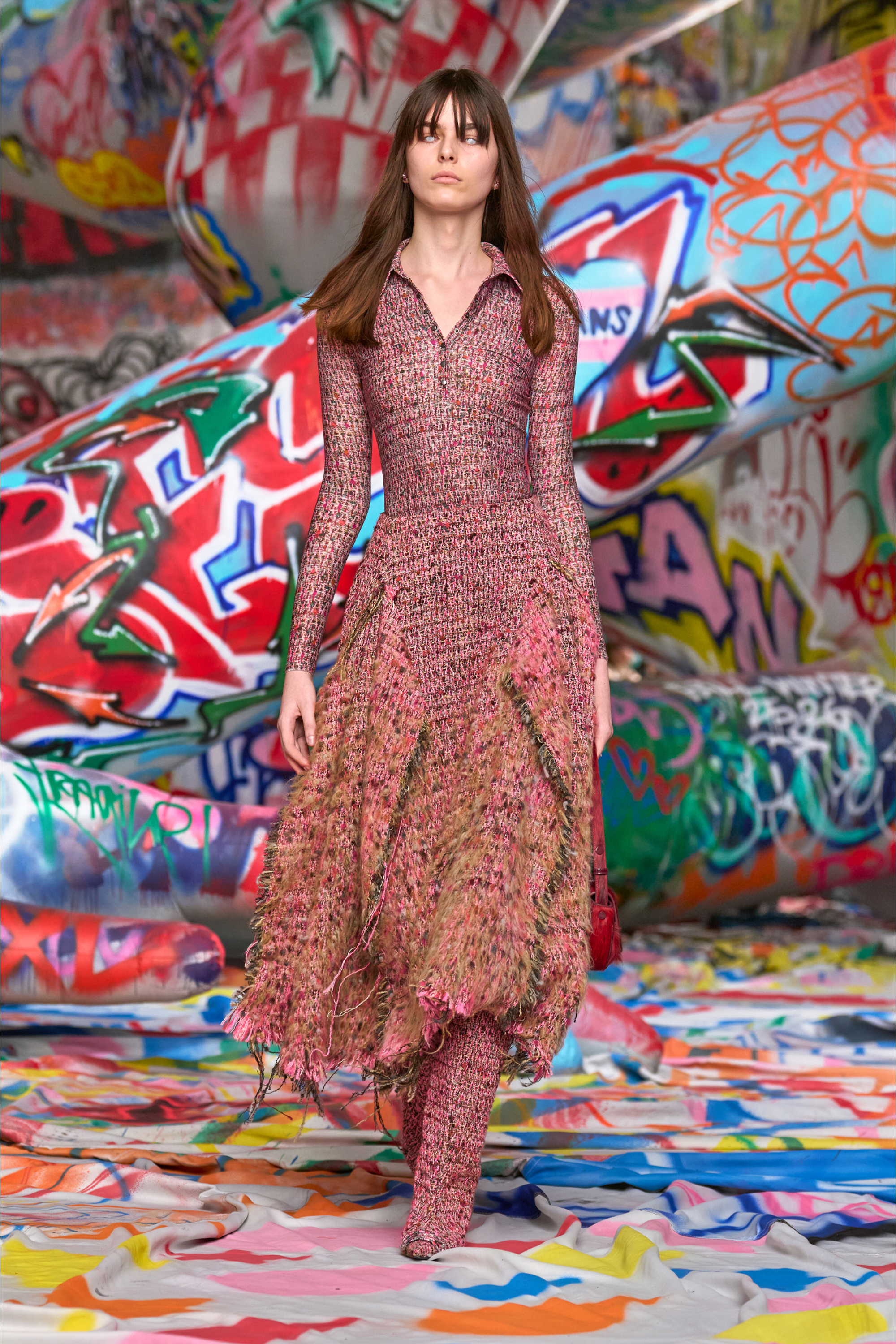 Diesel - D-POLYNA, Robe en Lycra avec imprimé bouclé Femme in Rose - 6