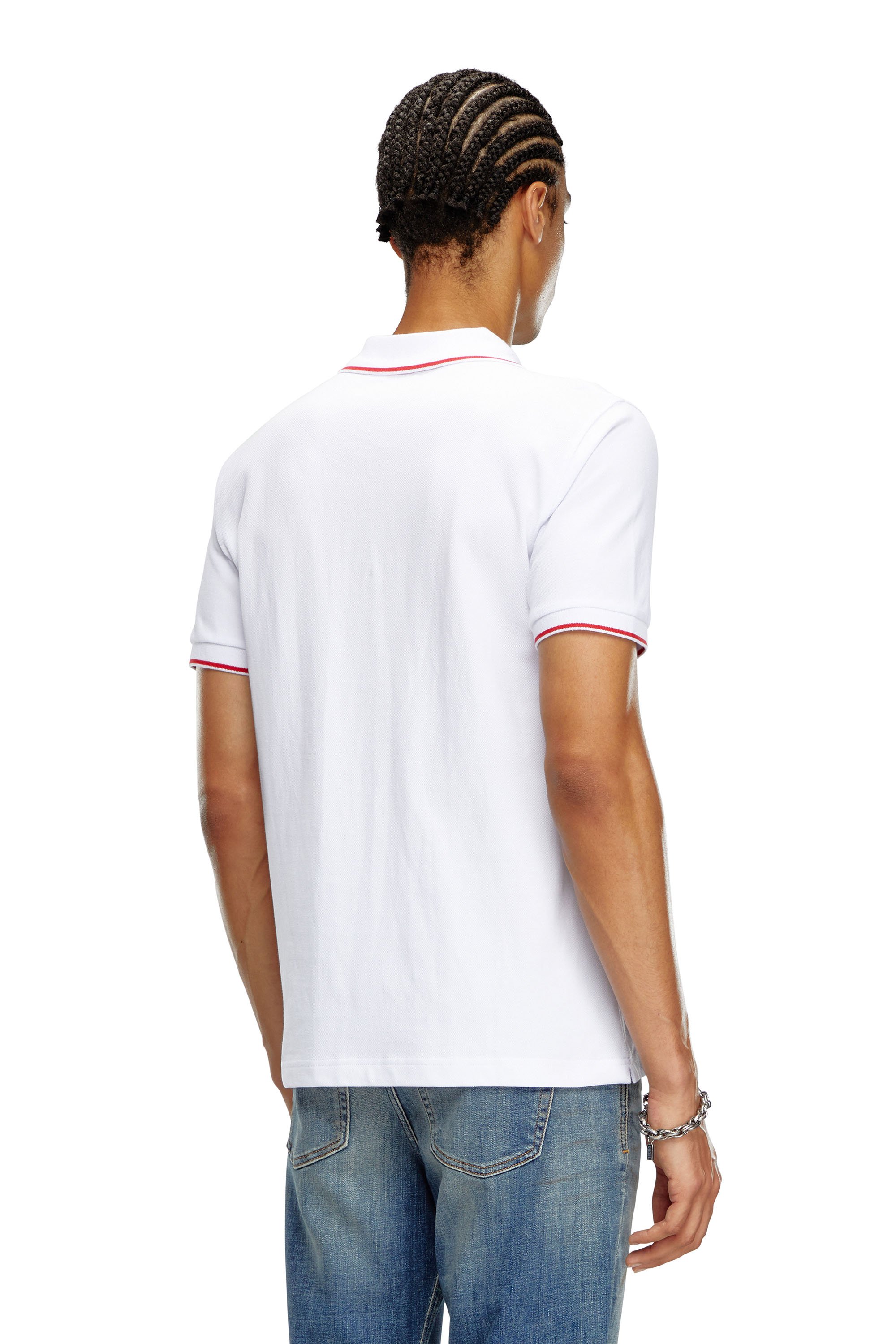 Diesel - T-FERRY-MICRODIV, Man Polo shirt with micro Diesel embroidery in White - Image 2