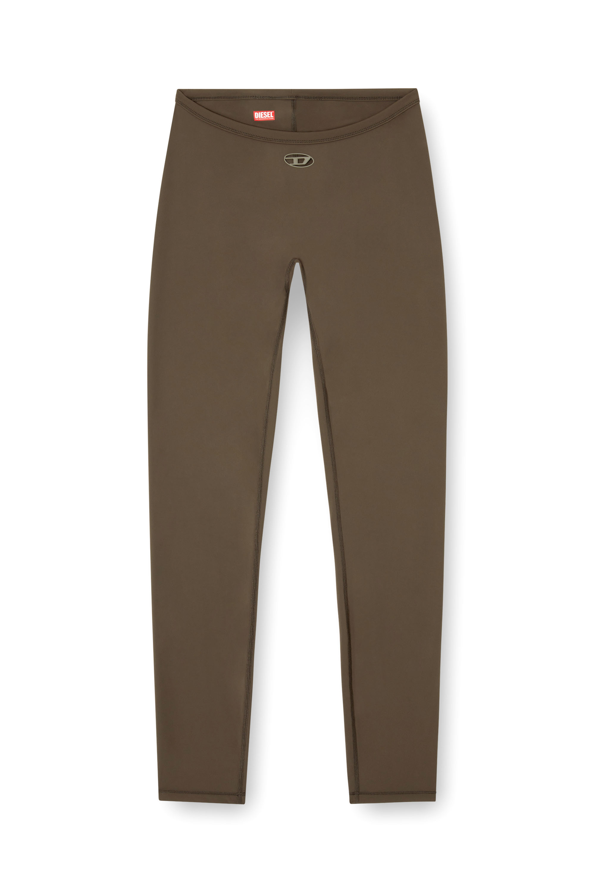 Diesel - MINA-UTLT, Legging en nylon stretch Femme in Marron - 2
