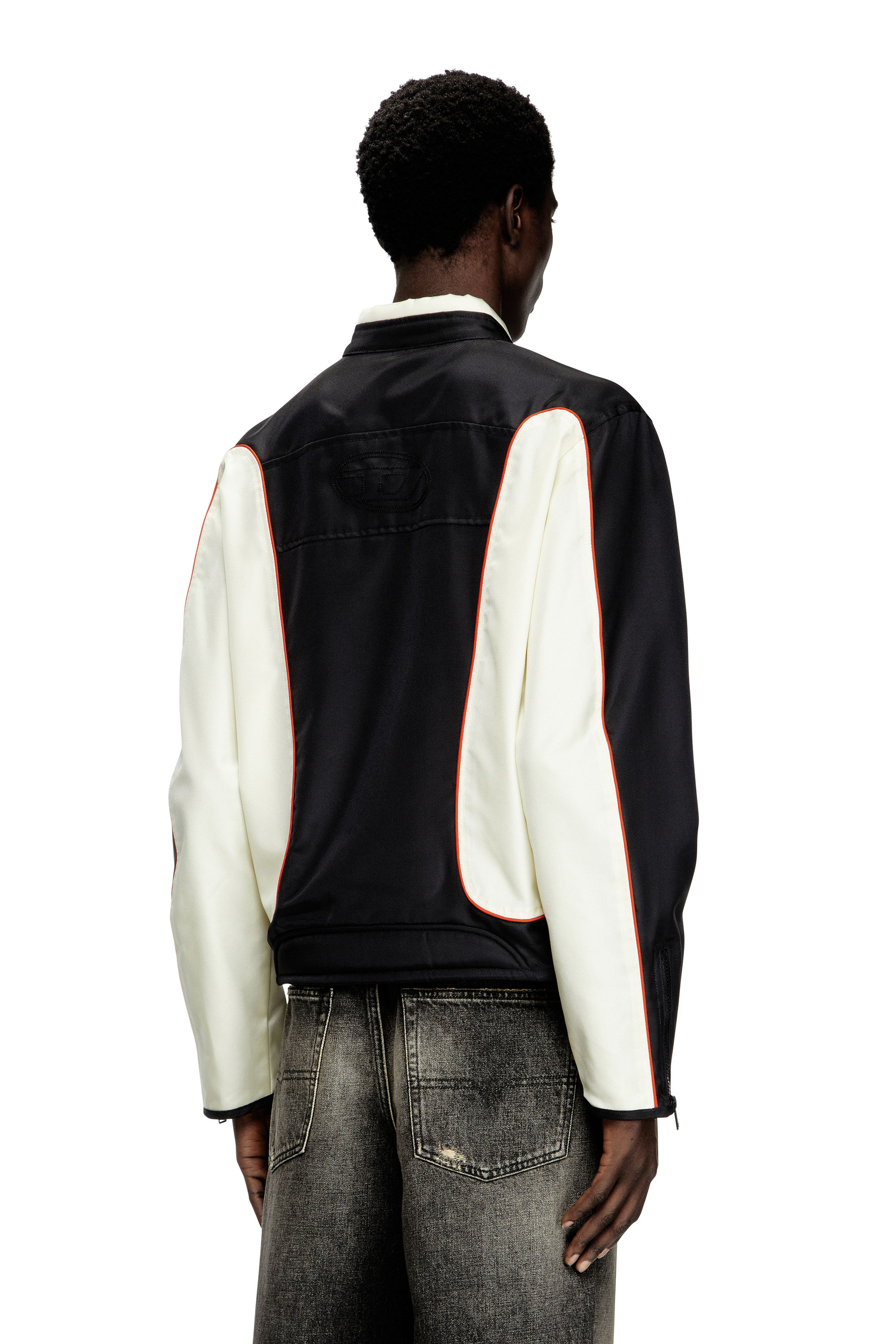 Diesel - J-BLINK-A, Veste biker color-block avec passepoil Homme in Polychrome - 4