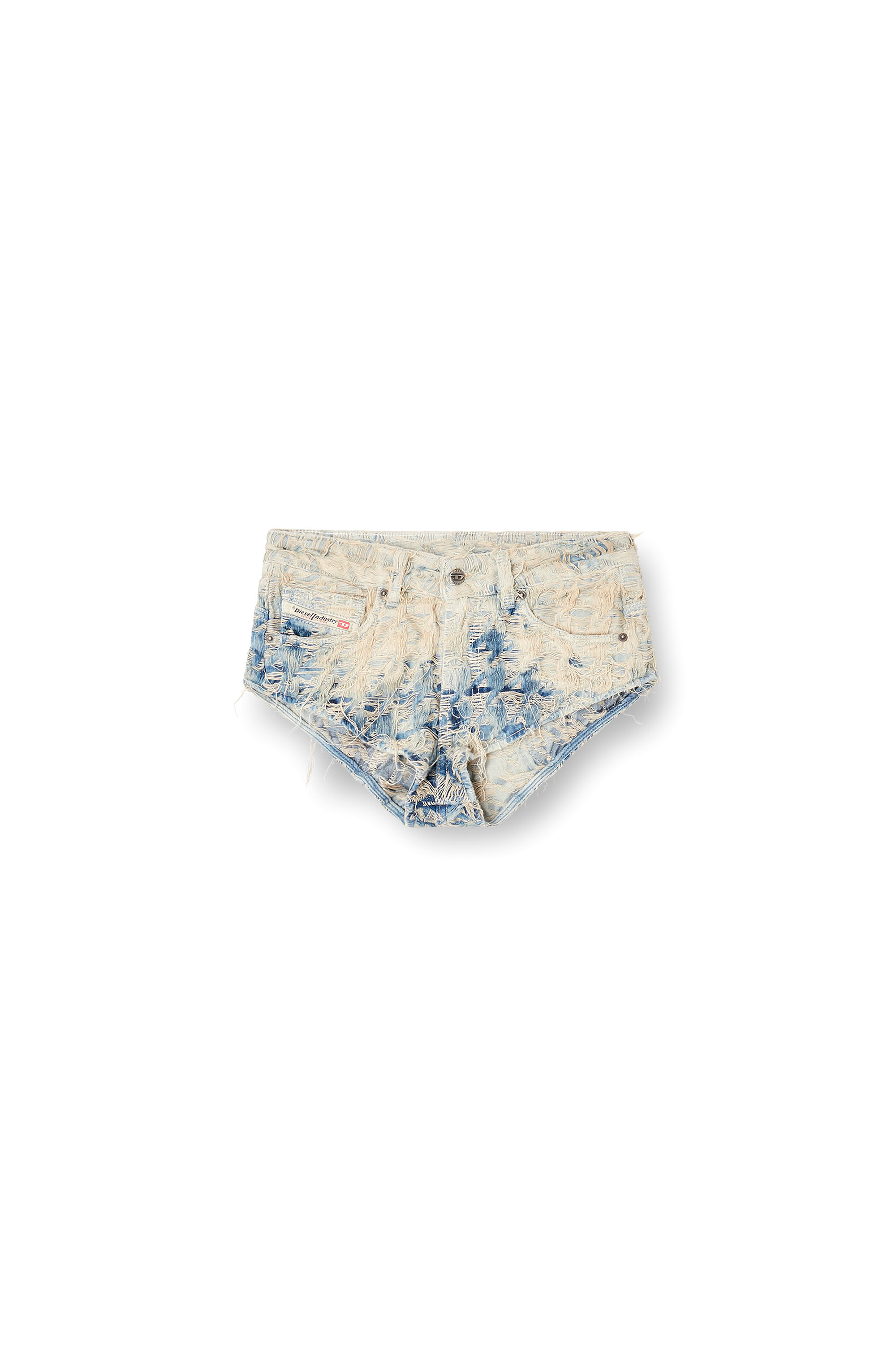 Diesel - DE-JIZZ-FSH1, Short en denim tissé pied-de-poule Femme in Bleu - 2