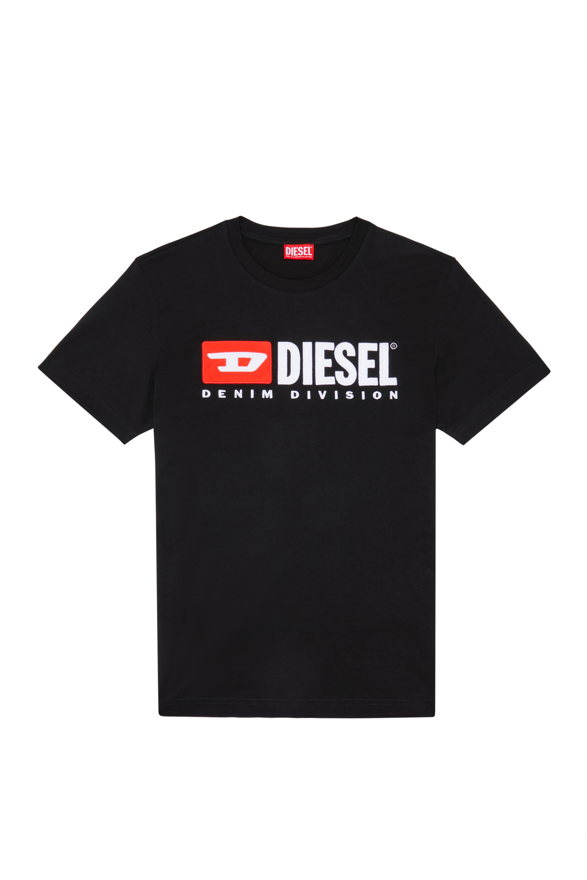 Diesel - T-DIEGOR-DIV, Man T-shirt with embroidered logo in Black - Image 3