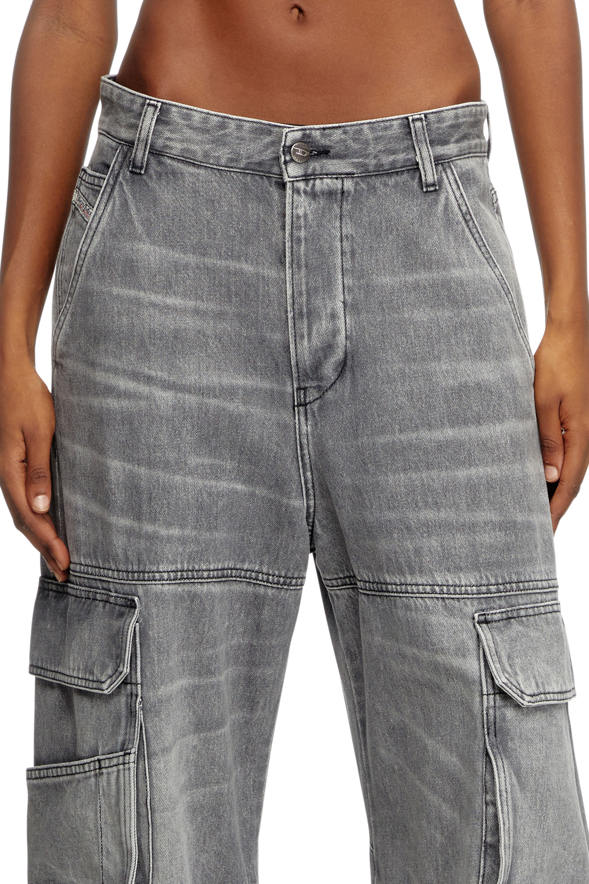 Diesel - Relaxed Jeans 1996 D-Sire 0DCBE Femme, Gris Clair - Image 3