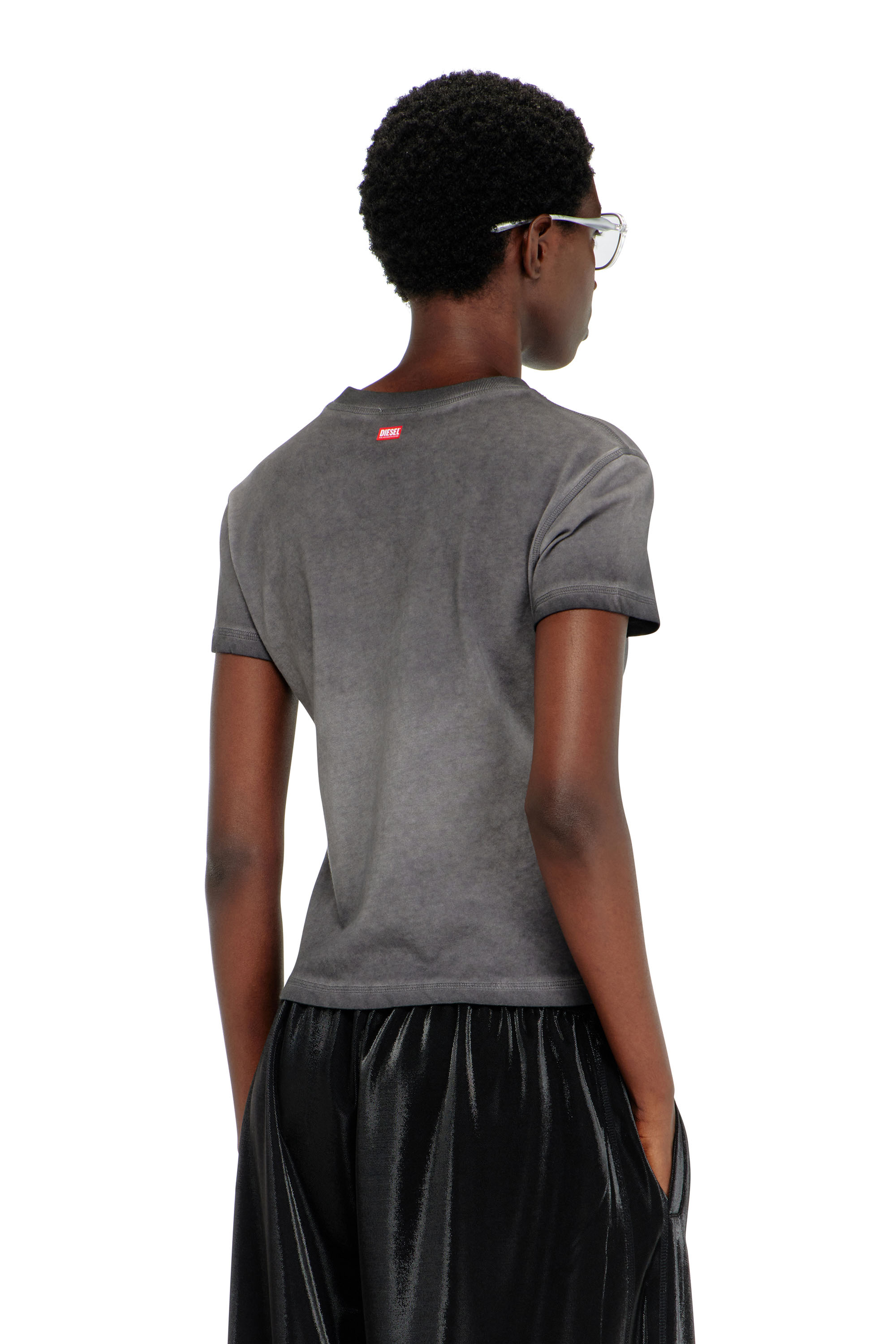 Diesel - T-ILA-AA7, T-shirt slim avec d&eacute;vor&eacute; Phoenix Femme in Gris - 4