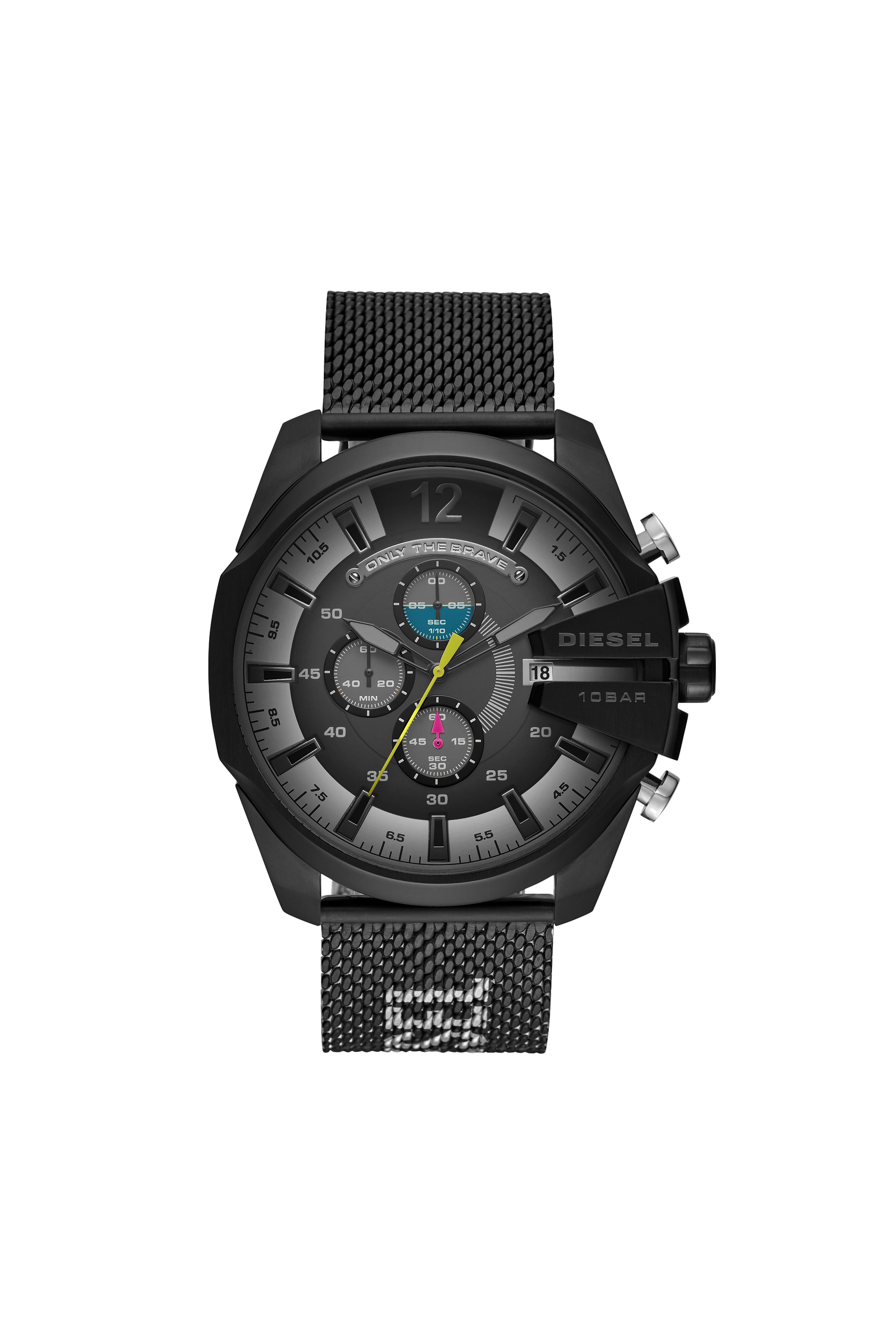 Diesel - DZ4514, Montre chronographe Mega Chief en acier inoxydable bicolore Homme in Noir - 1