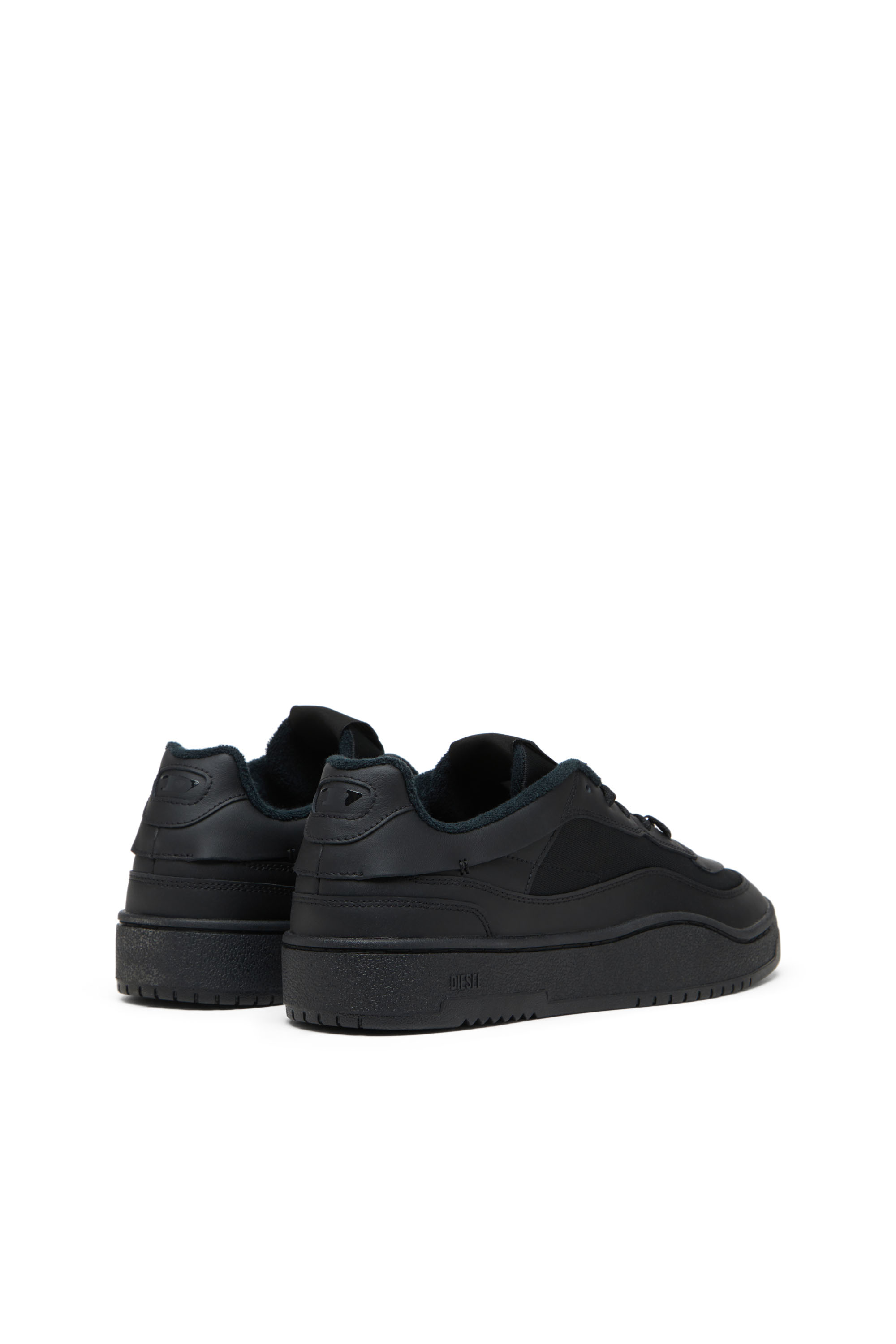 Diesel - S-OVAL SKATE LOW, S-Oval Skate-Sneakers en cuir avec empiècements en tissu Homme in Noir - 3