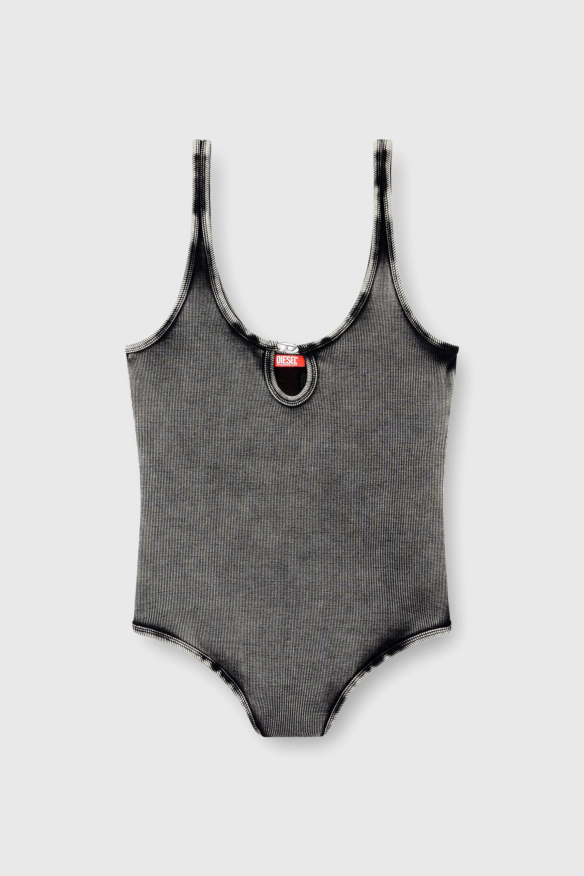 Diesel - MAURA-DNM, Body en coton stretch &agrave; effet marbr&eacute; Femme in Gris - 2