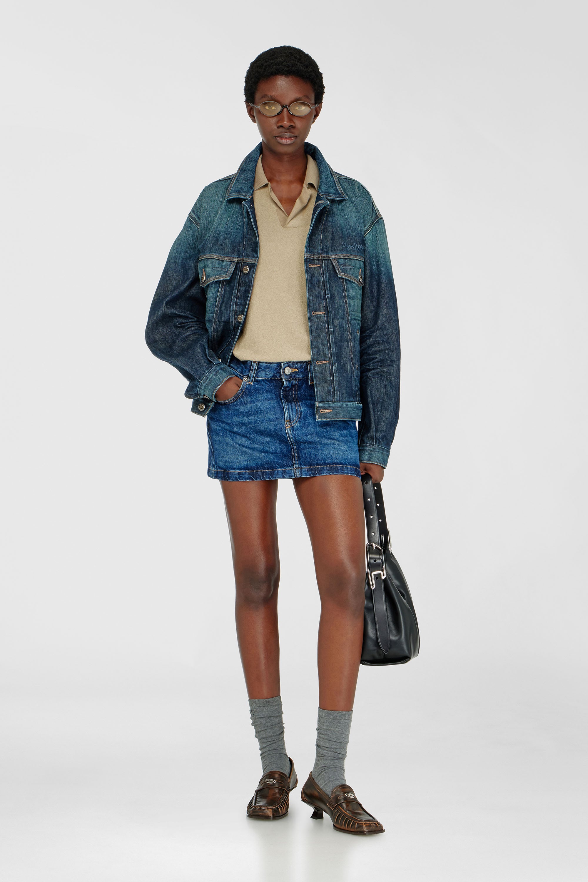 Diesel - DE-RON, Minijupe en denim Femme in Bleu - 1
