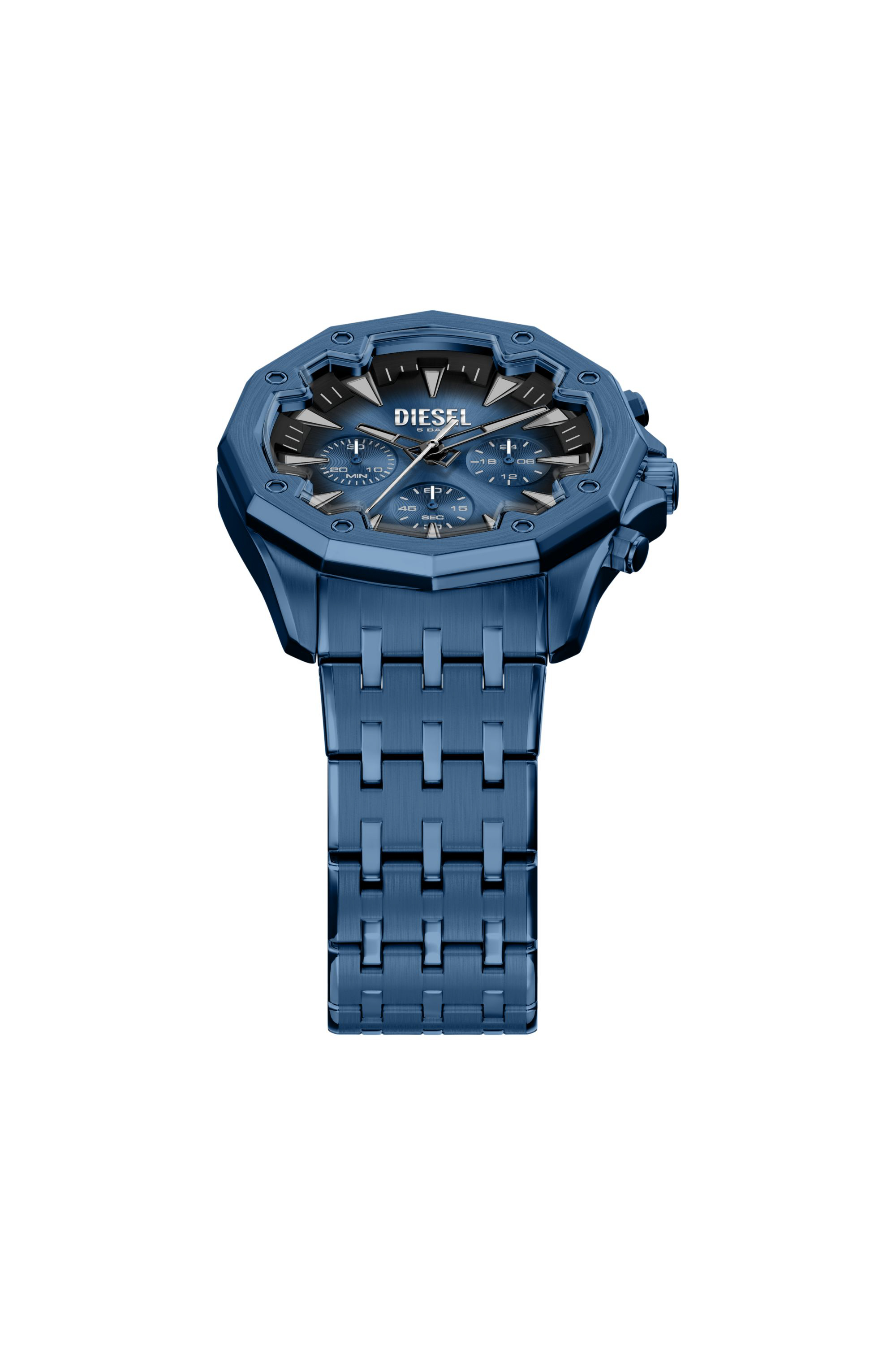 Diesel - DZ4705 WATCH, Montre Stinger en acier inoxydable bleu Homme in Bleu - 4