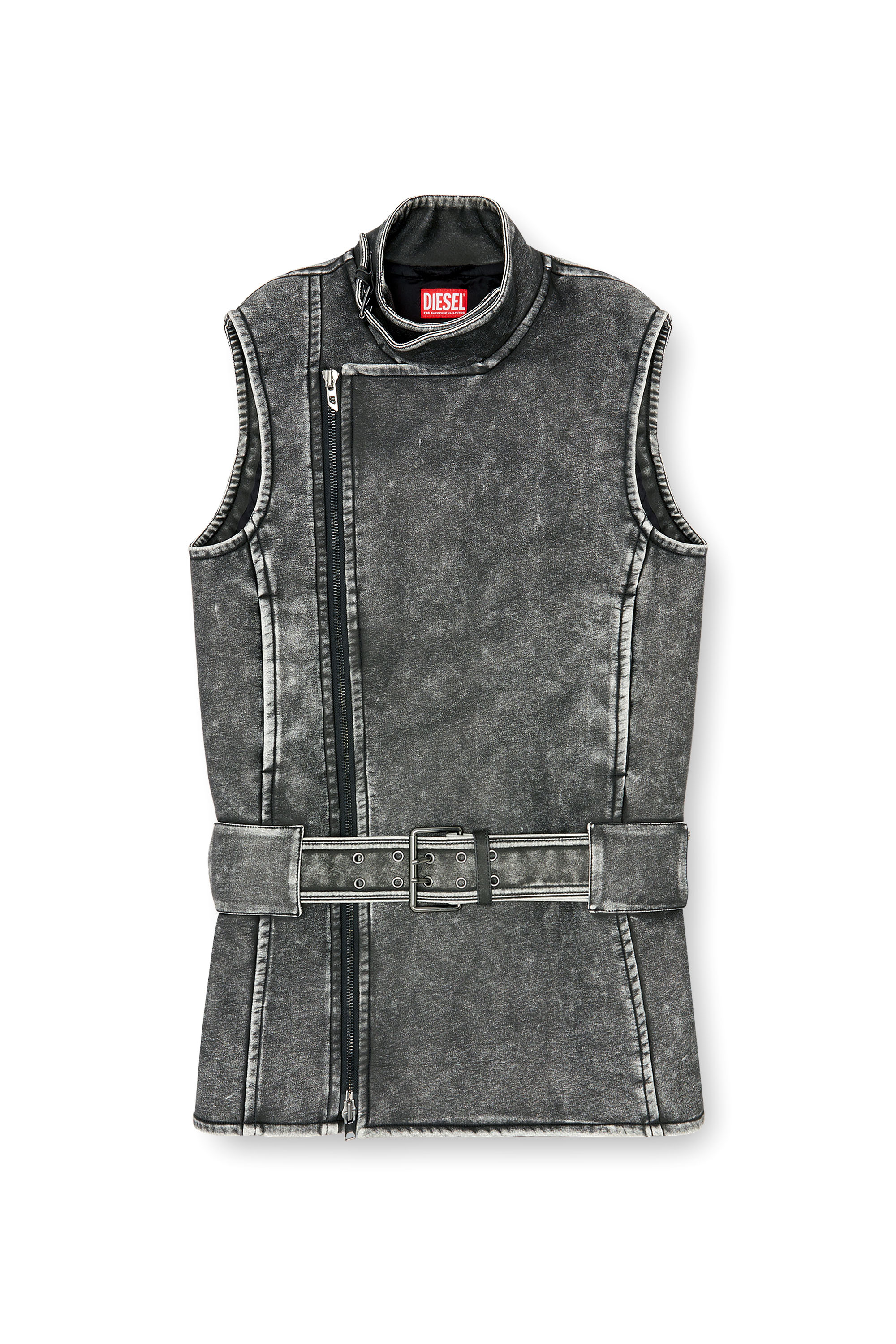 Diesel - D-IKE, Robe mini style biker avec ceinture Femme in ToBeDefined - 1