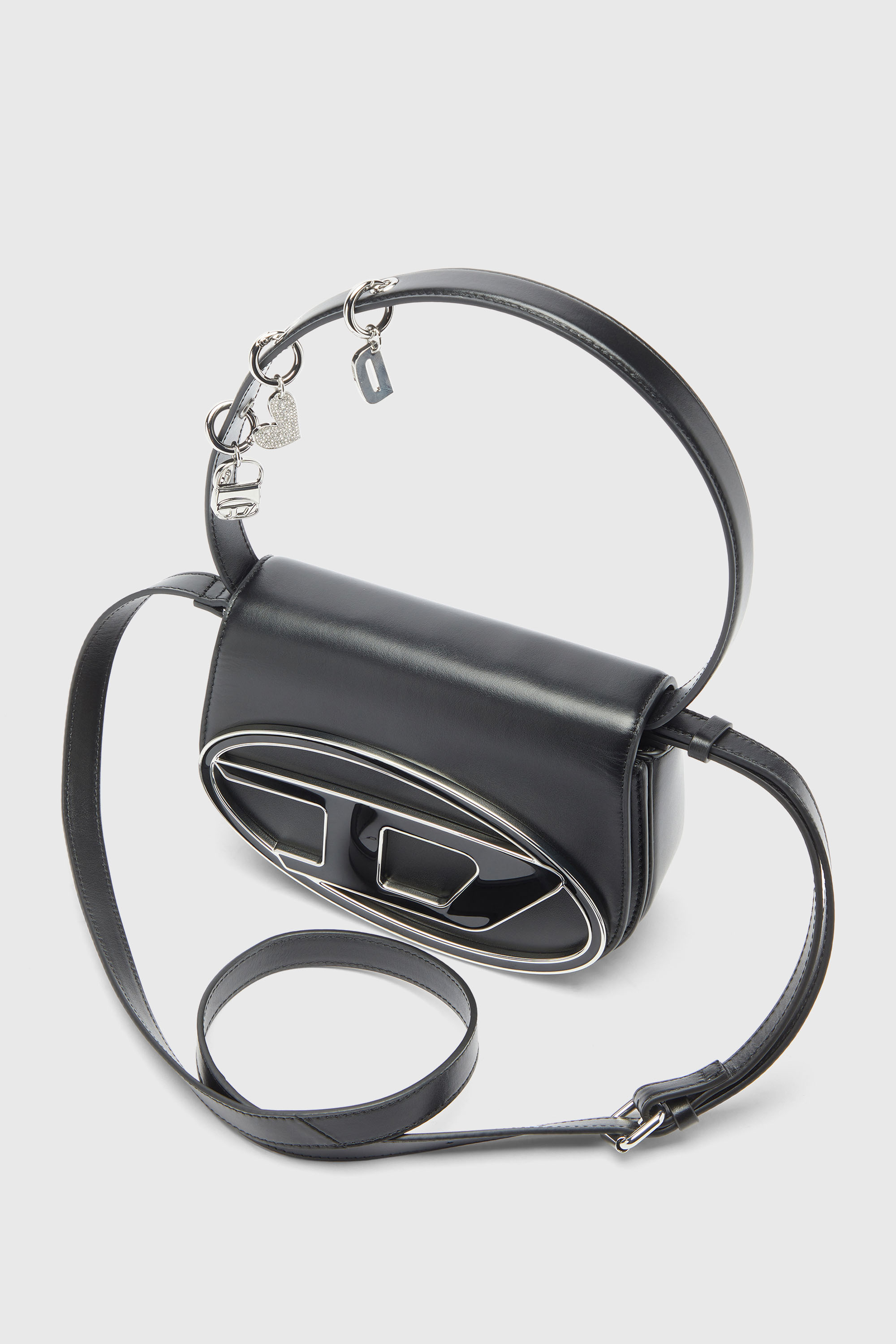 Diesel - 1DR, 1DR - Sac iconique &agrave; bandouli&egrave;re en cuir avec breloques poign&eacute;e Femme in Noir - 5