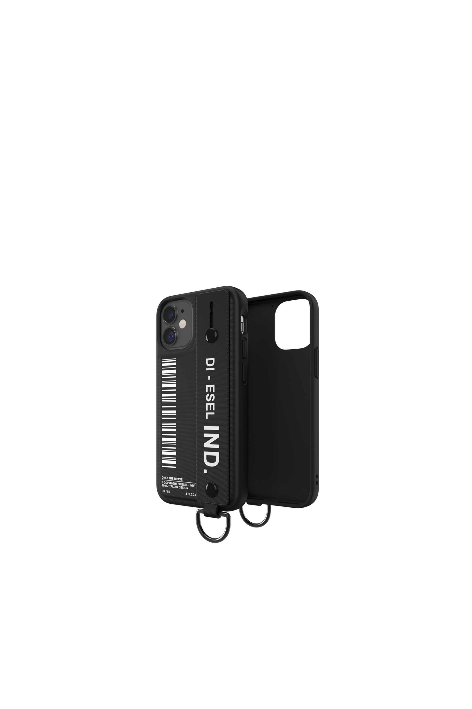 Diesel - 42524 STANDARD CASE, Coque avec bande rétractable pur iPhone 12 Mini Mixte in Noir - 1