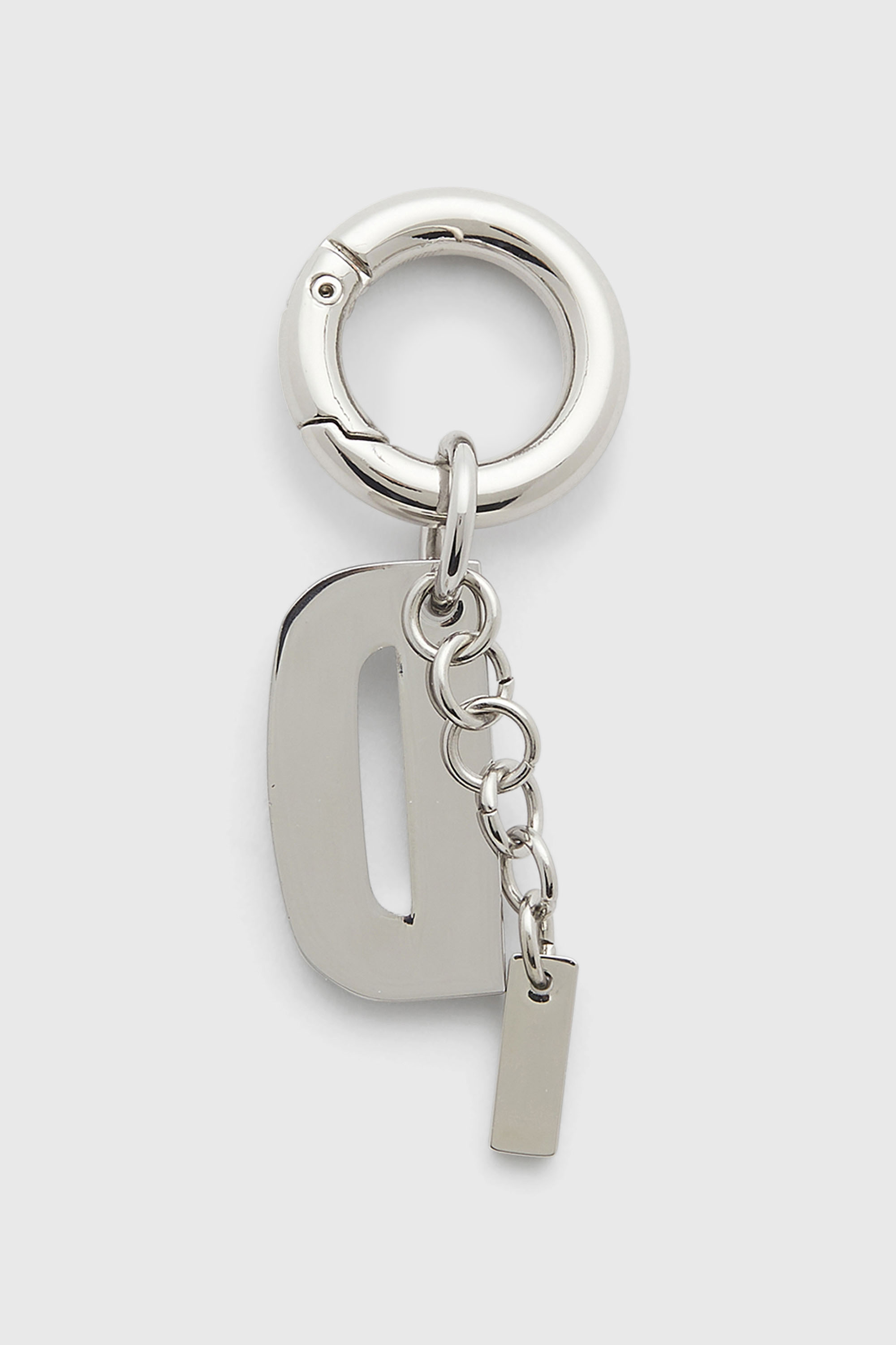 Diesel - CHARM-D, Porte-cl&eacute;s en m&eacute;tal avec pendentif cristal D Femme in Gris argent&eacute; - 2