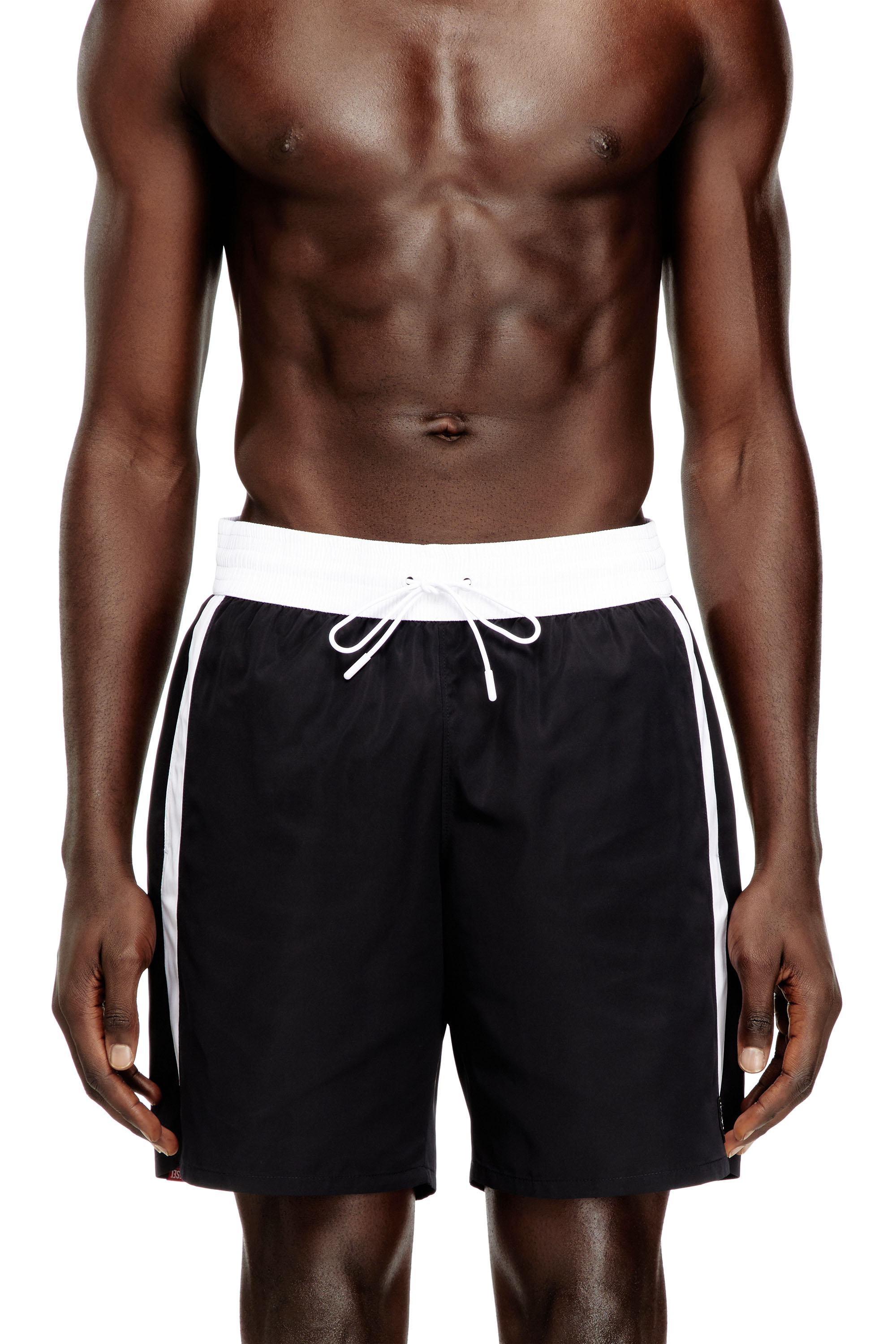 Diesel - BOXER-46-D-POP, Short de bain avec ceinture contrastante Homme in Noir - 2