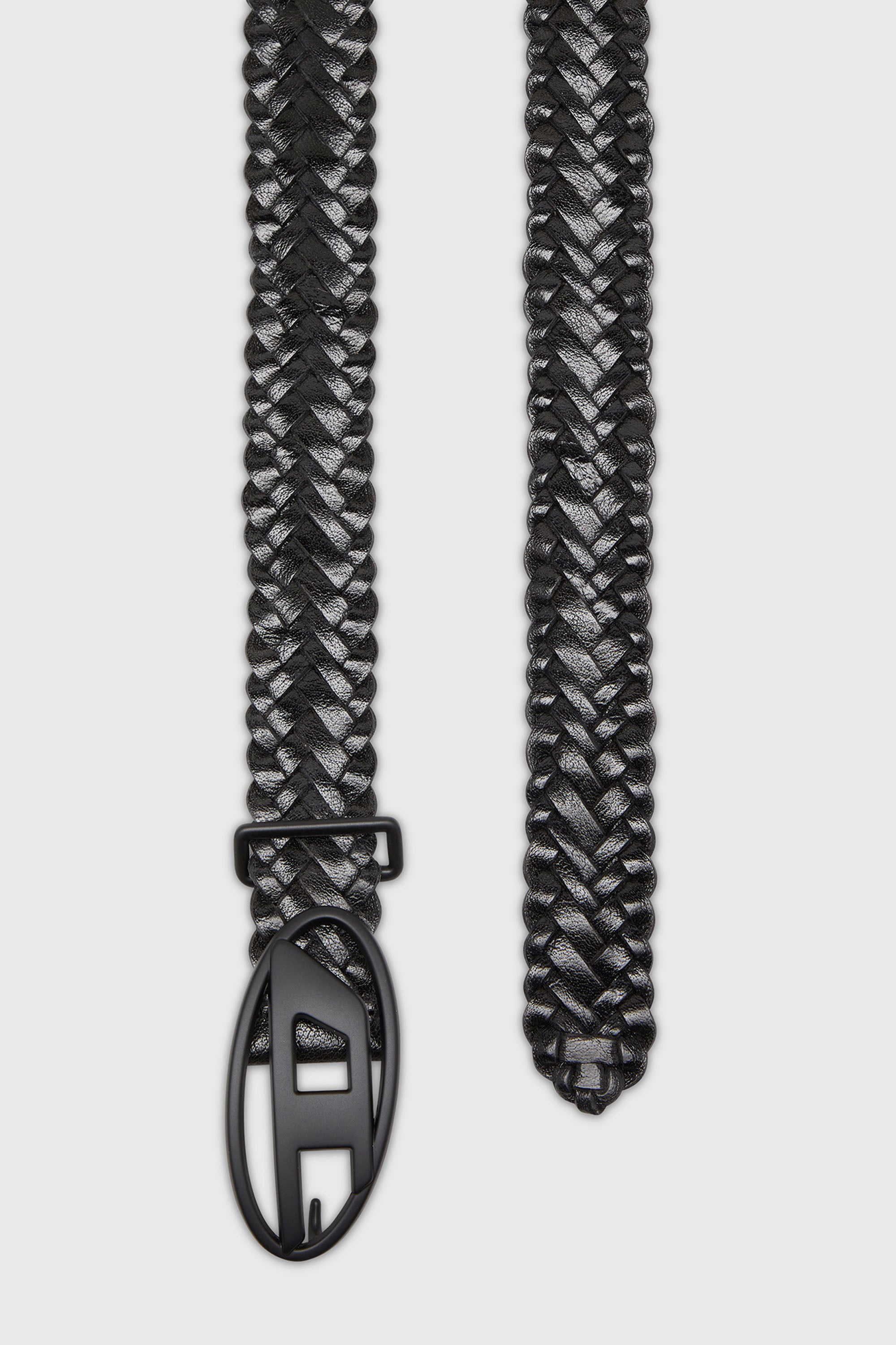 Diesel - B-1DR BRAIDERED, Ceinture 4 cm en cuir tress&eacute; Mixte in Noir - 2