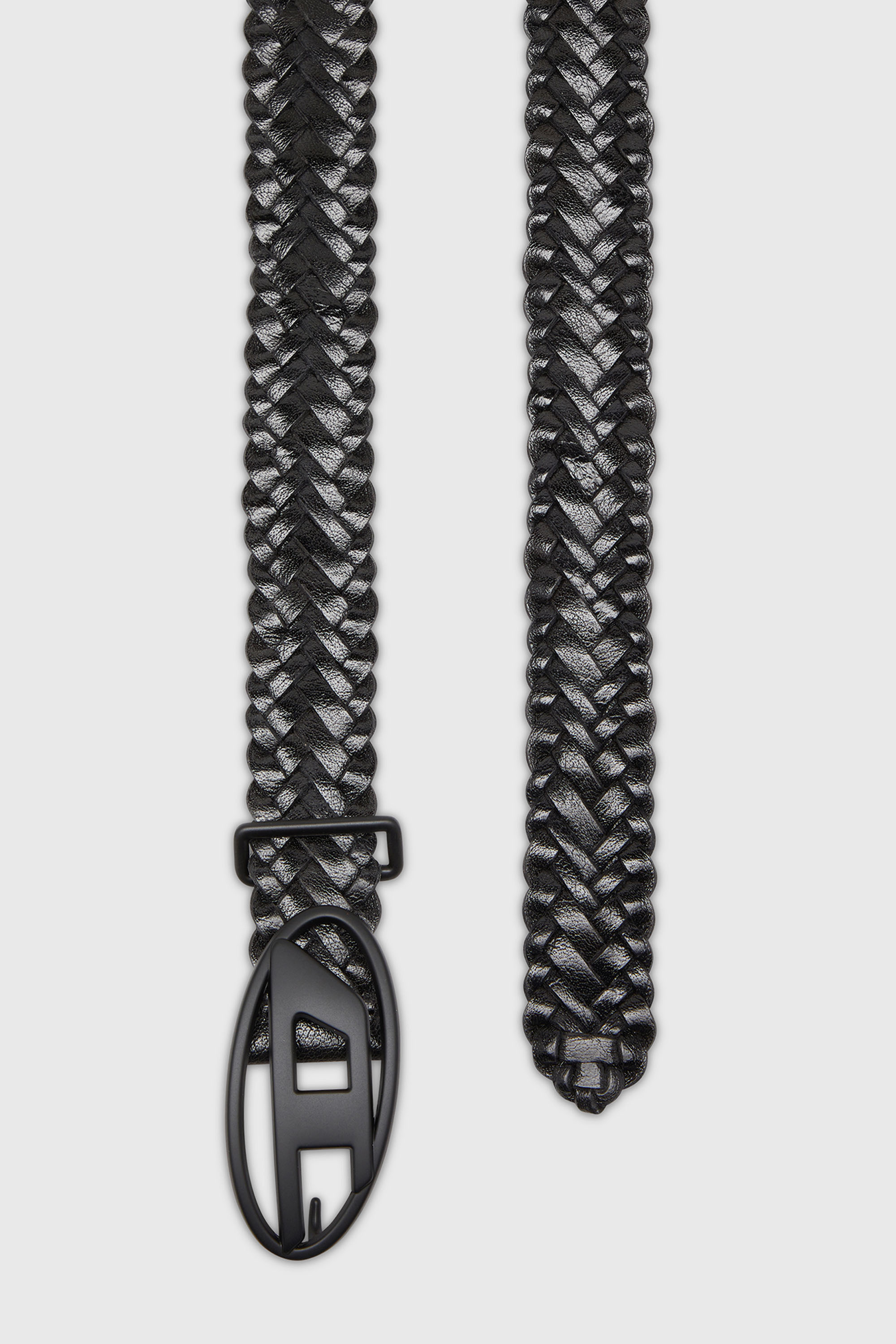 Diesel - B-1DR BRAIDERED, Ceinture 4 cm en cuir tress&eacute; Mixte in Noir - 2