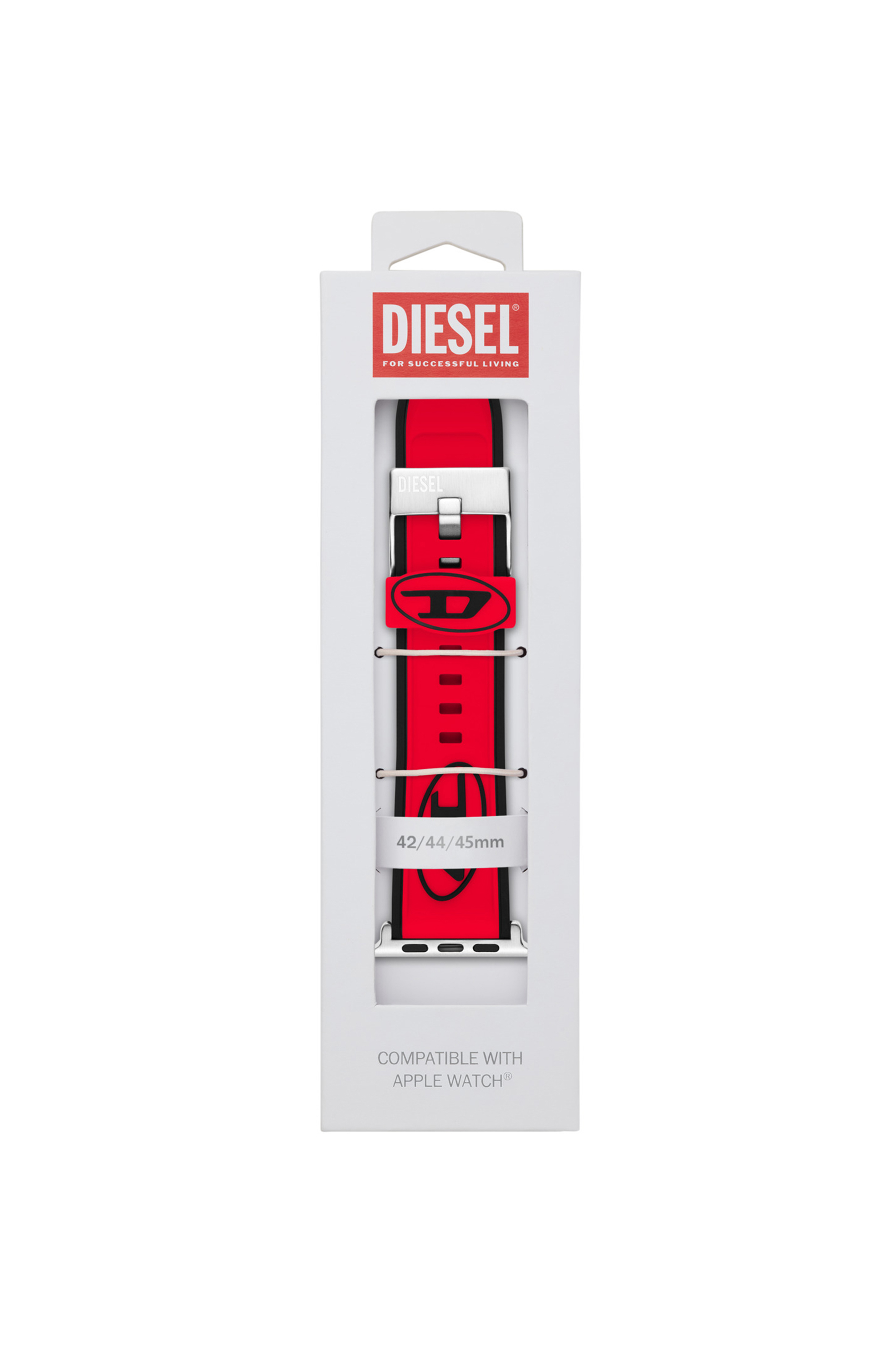 Diesel - DSS010, Bracelet de montre en silicone pour l'Apple Watch&reg;, 42mm, 44mm, et 45mm. Mixte in Rouge - 2