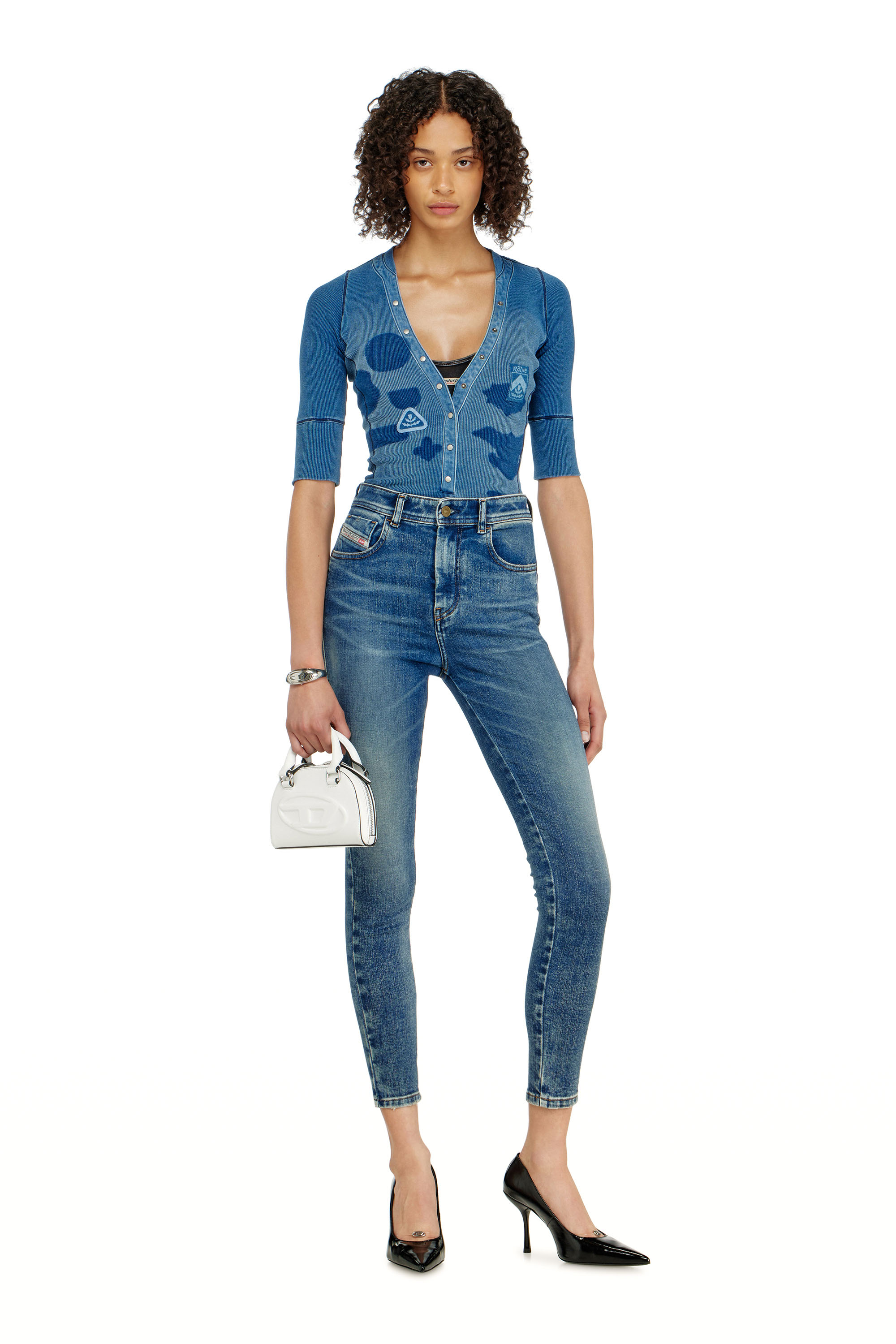 Diesel - Skinny Jeans 1984 Slandy-High 09P72 Femme, Bleu moyen - Image 1