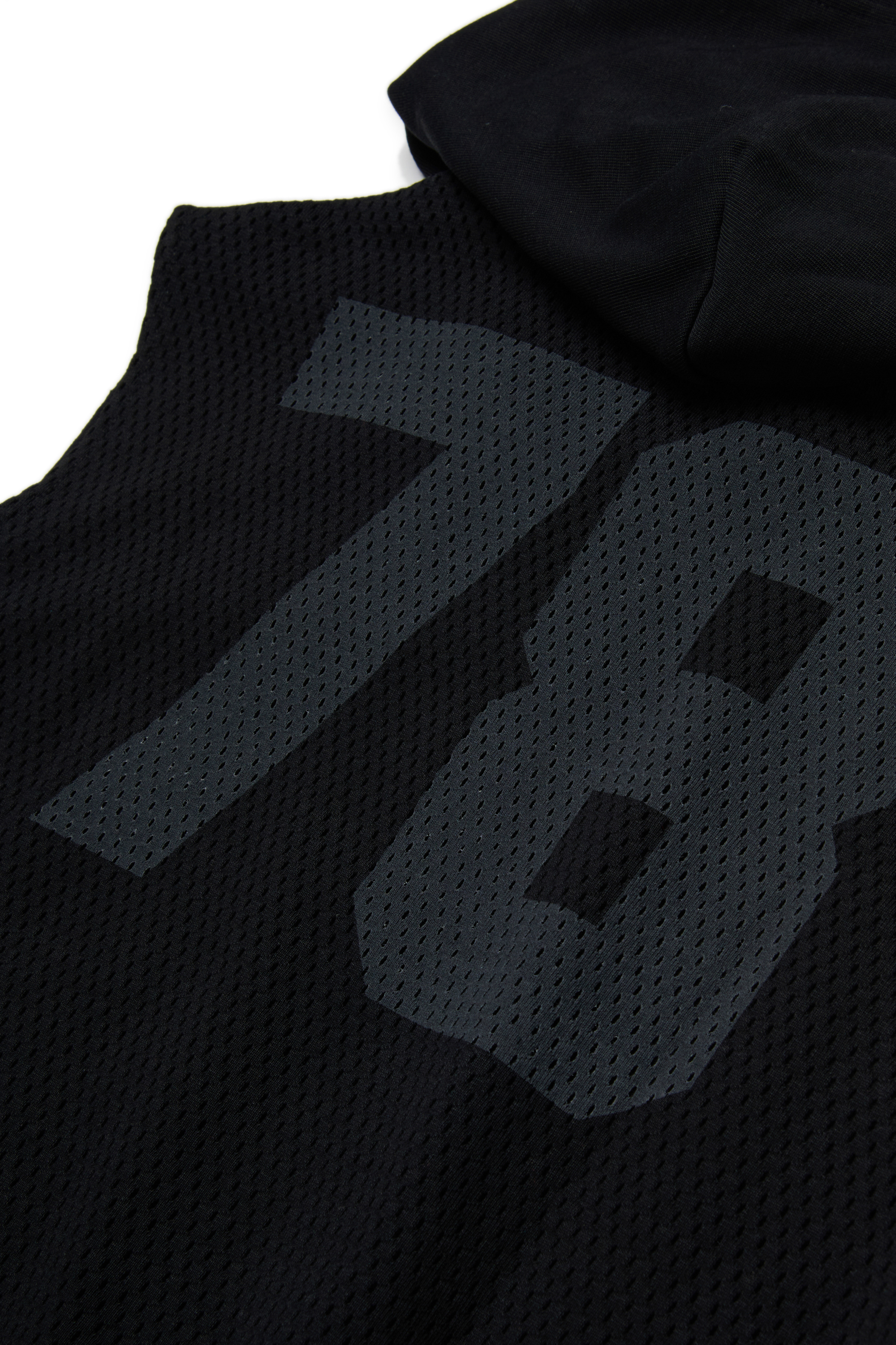 Diesel - SMESH OVER, Sweat &agrave; capuche sans manches en maille de coton Homme in Noir - 4