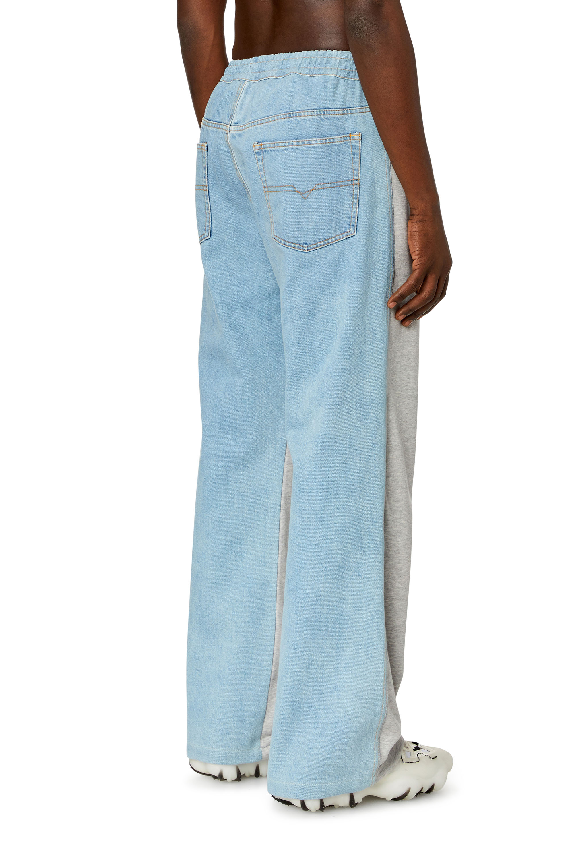 Diesel - P-SOL-DEN, Pantalon de survêtement en coton et denim mélangés Homme in Polychrome - 3