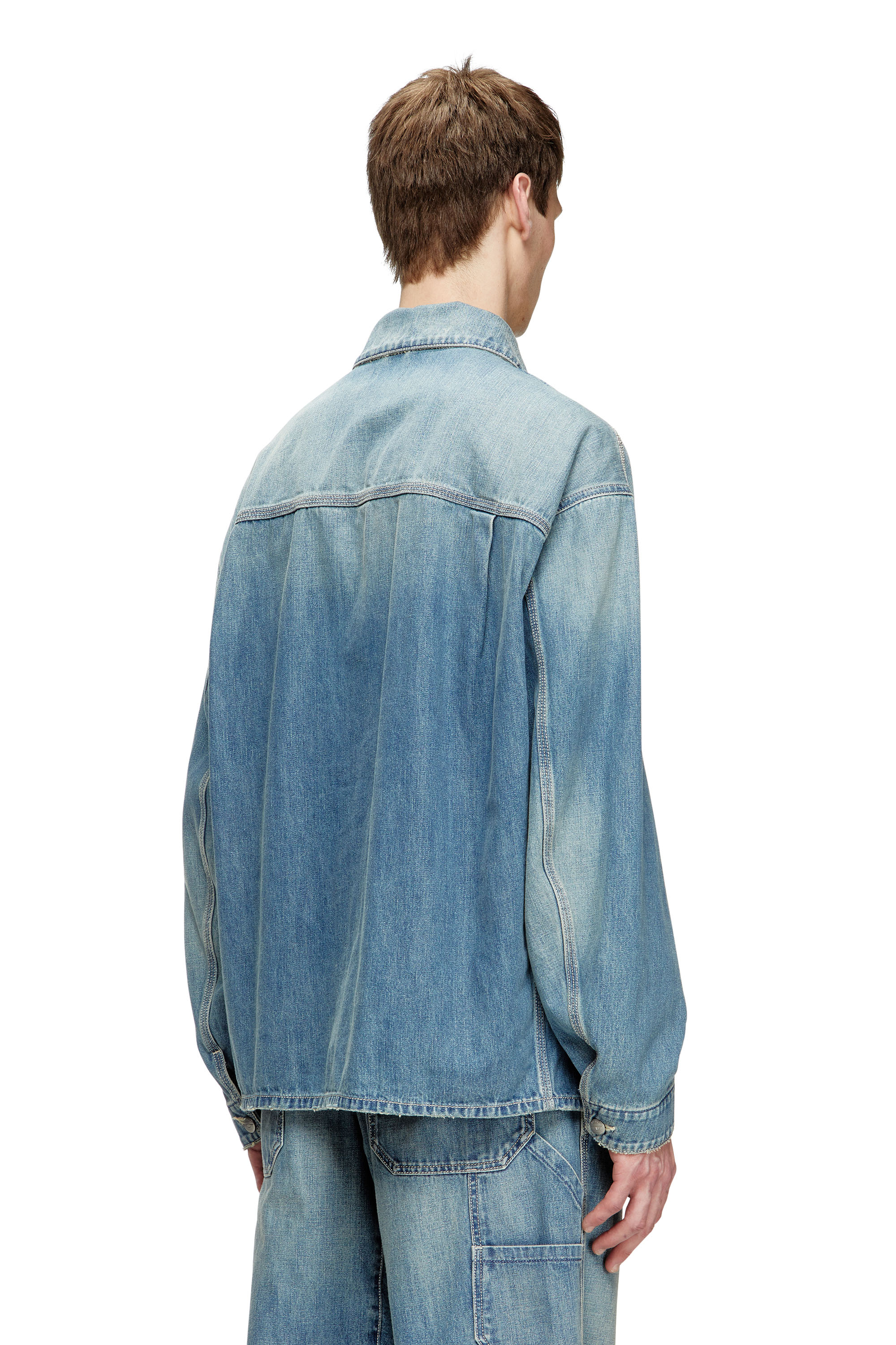 Diesel - D-STACK-U, Veste en denim de style utilitaire Mixte in Bleu - 4
