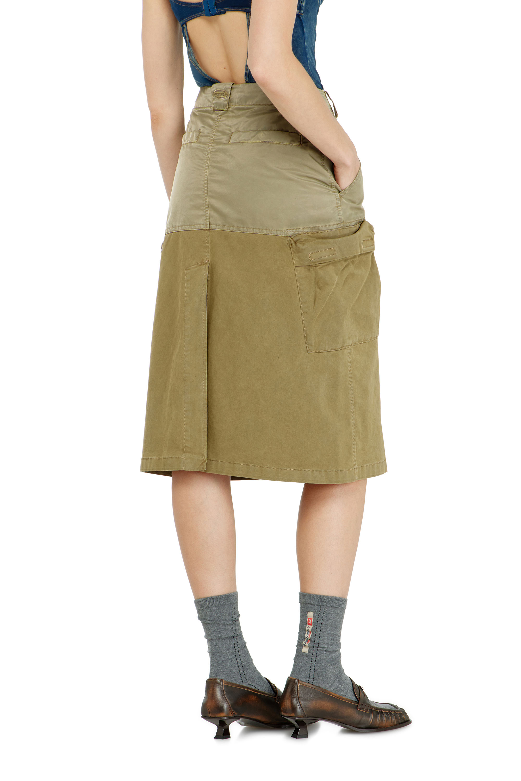 Diesel - O-DELE, Jupe cargo midi en coton et nylon Femme in ToBeDefined - 4