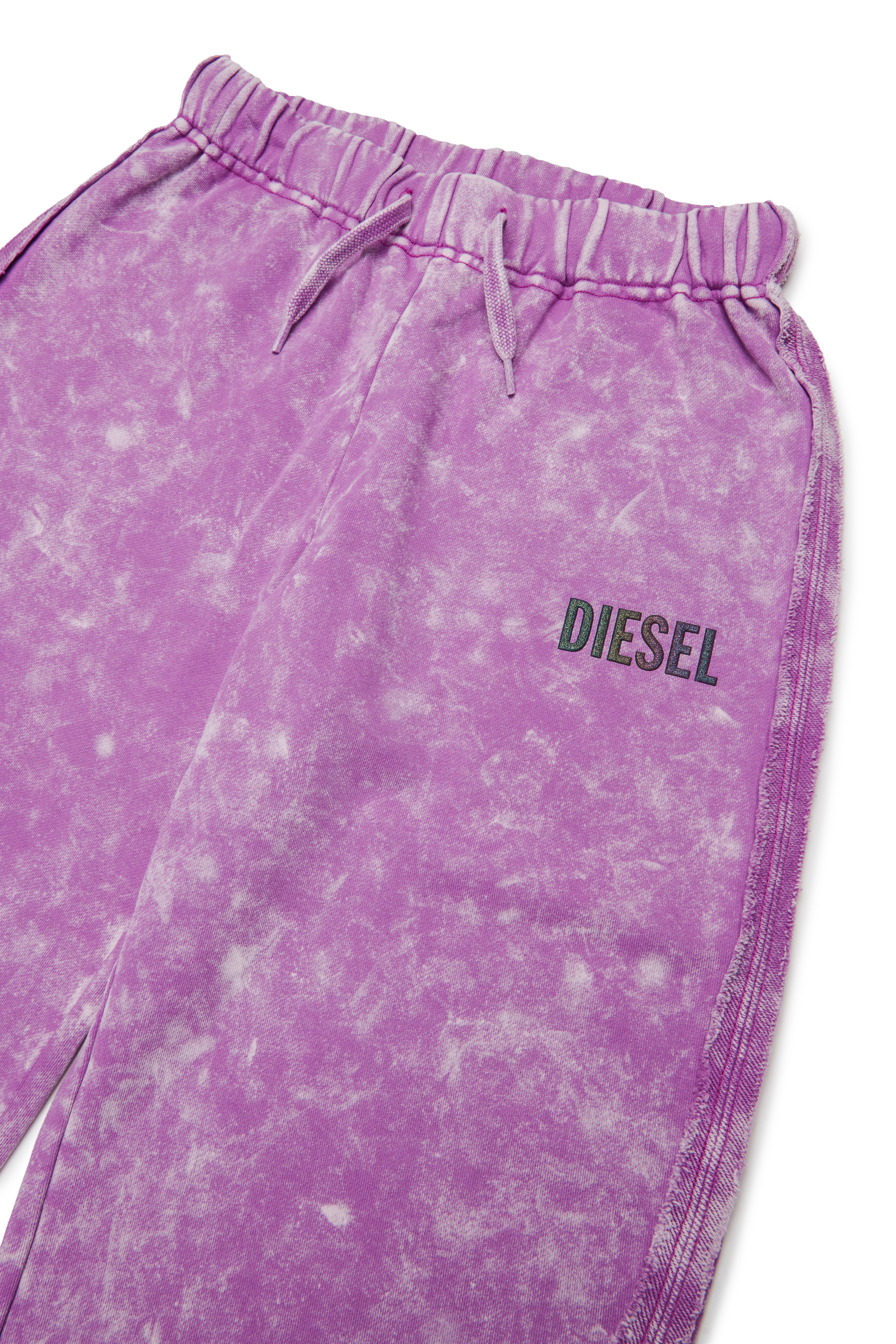 Diesel - PLOXY, Pantalon de surv&ecirc;tement en coton &agrave; effet marbr&eacute; Femme in Violet - 3