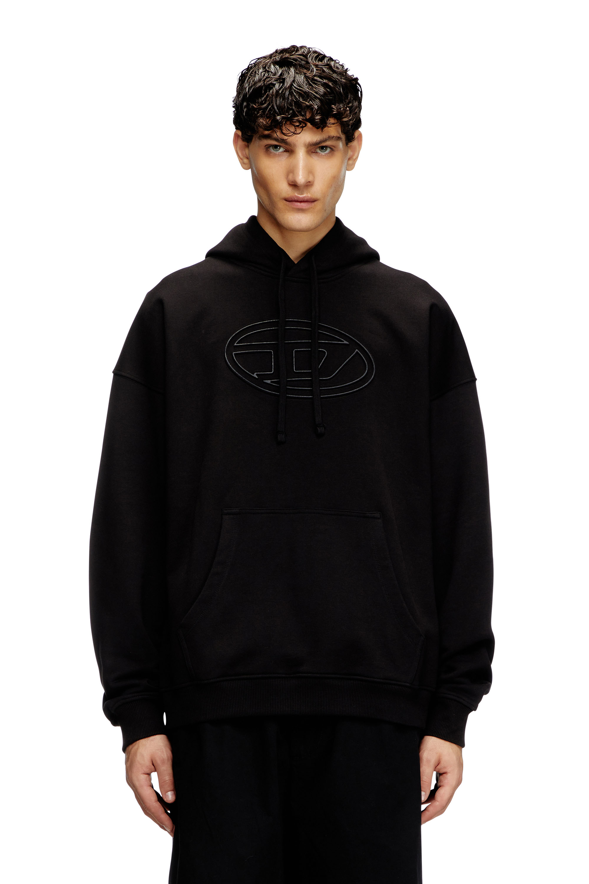 Diesel - S-UMMER-BIGOVAL, Sweat-shirt à capuche avec Oval D embossé Homme in Noir - 3