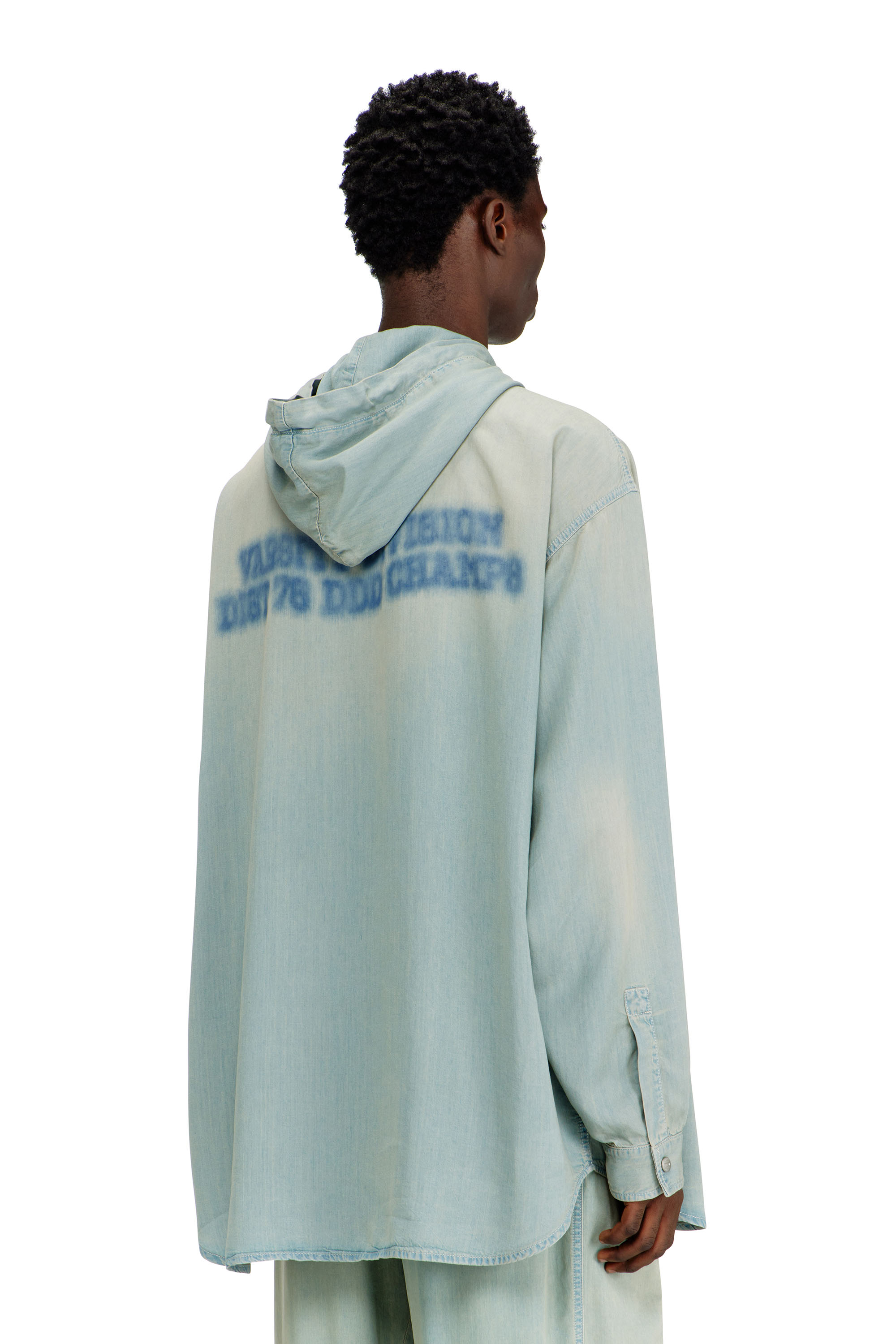 Diesel - D-DEWNY-HOOD-S3, Surchemise en denim fluide effet sali Homme in ToBeDefined - 3