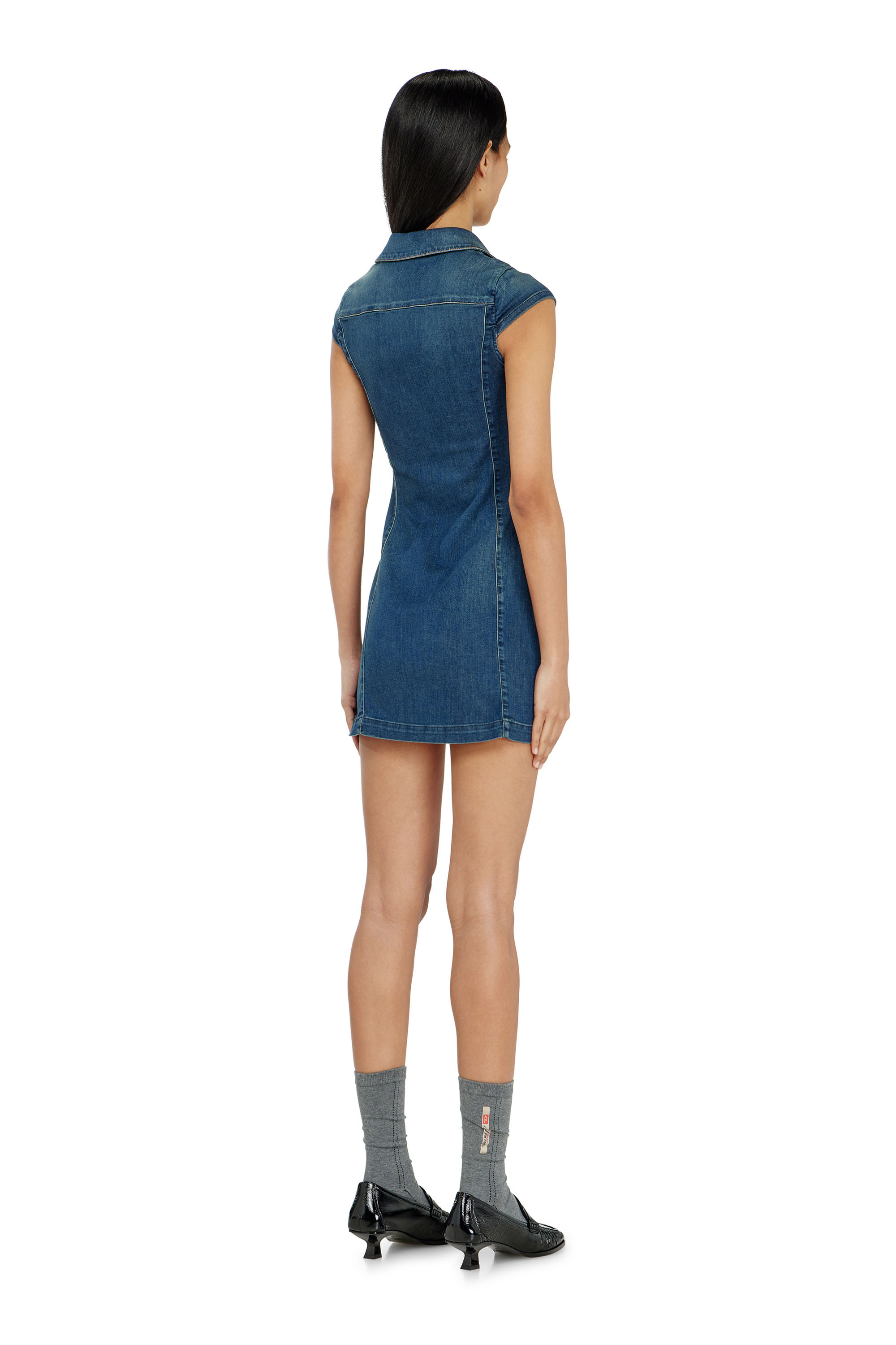 Diesel - DE-LORVYN-S, Robe-chemise en denim avec zip int&eacute;gral Femme in ToBeDefined - 3
