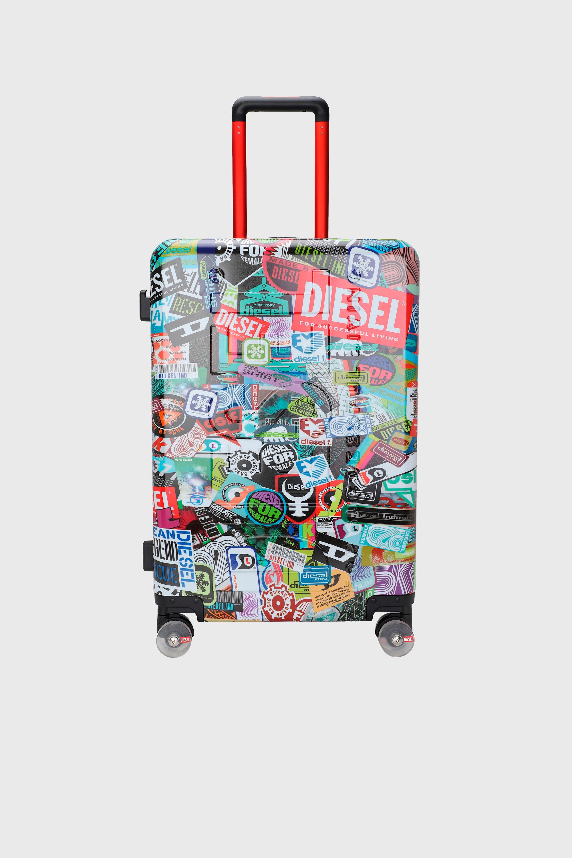 Diesel - DIESEL PC PRINTED TROLLEY-STICKERS- DSL0, Valise taille M style autocollants Mixte in Polychrome - 1