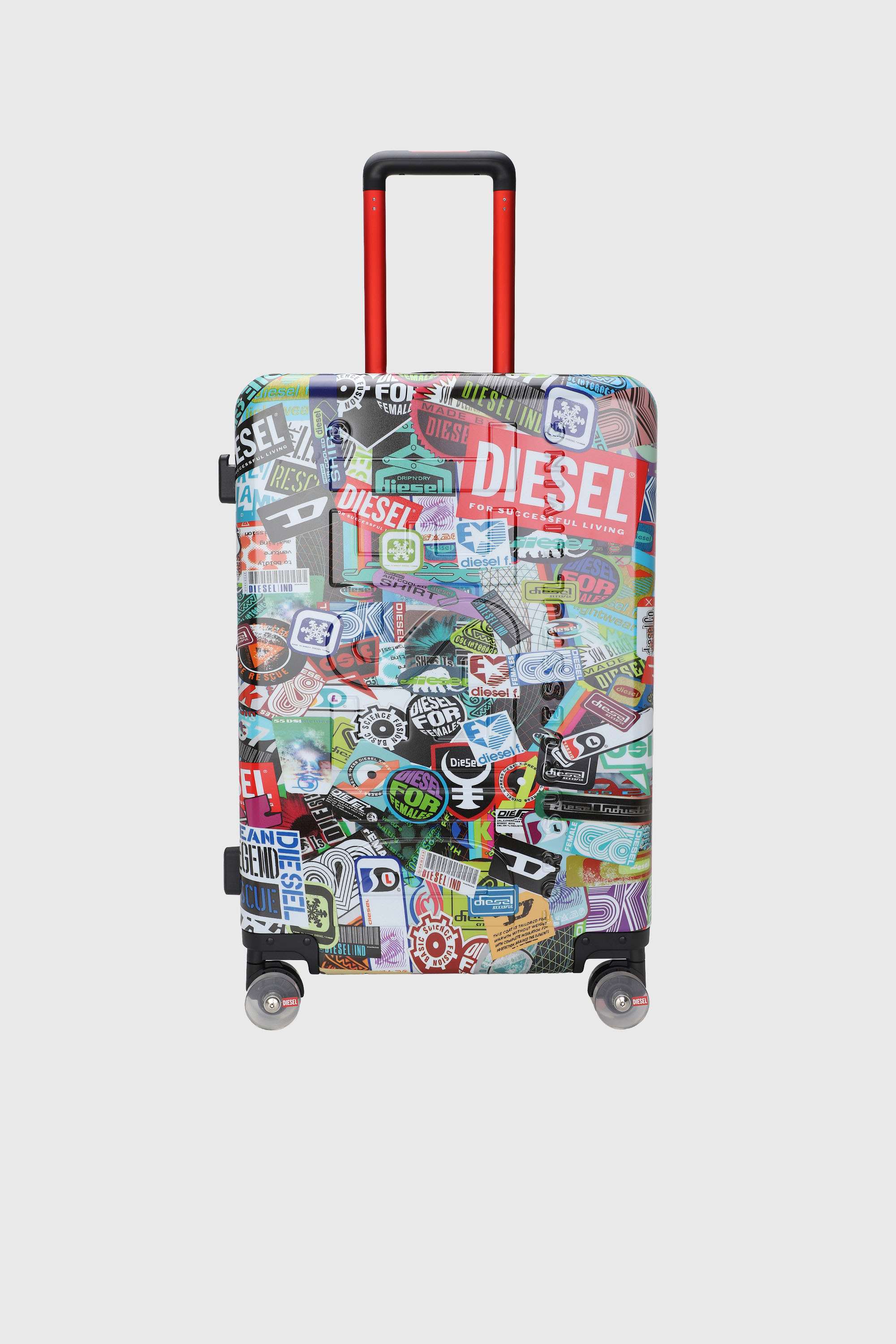 Diesel - DIESEL PC PRINTED TROLLEY-STICKERS- DSL0, Valise taille M style autocollants Mixte in Polychrome - 1