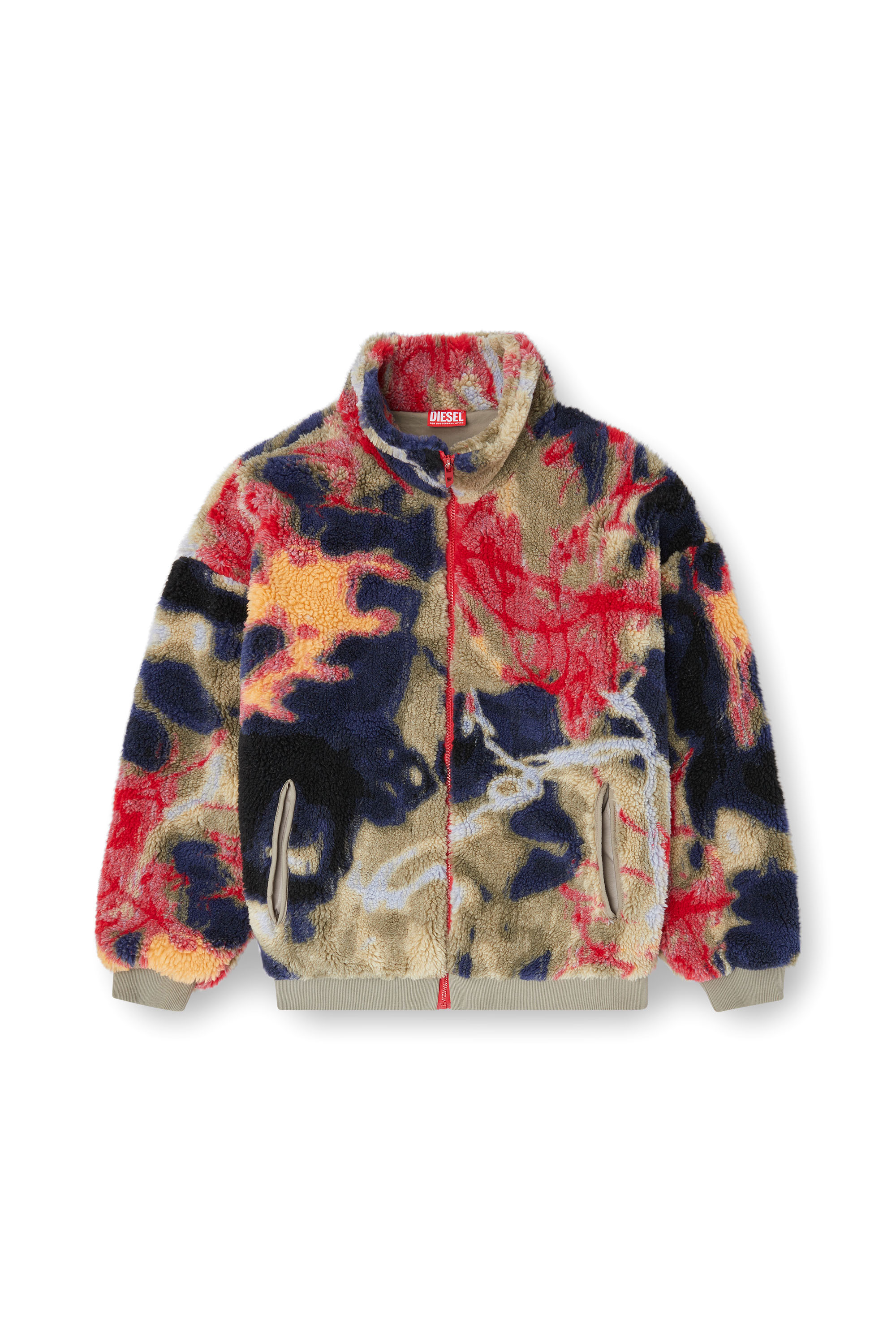Diesel - S-LUKE, Veste en polaire teddy avec motif graffiti Homme in Polychrome - 3