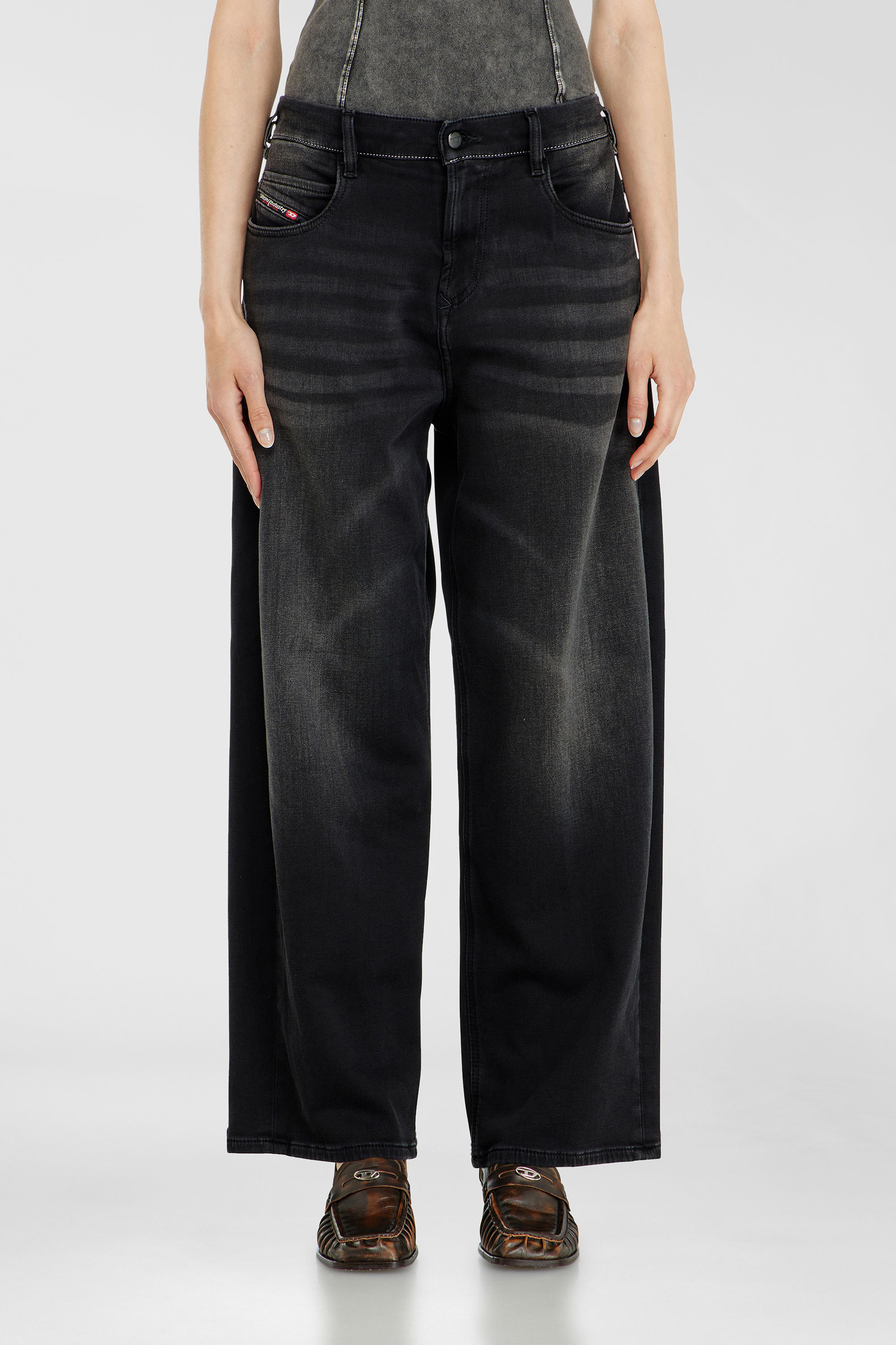 Diesel - Relaxed 2097 D-Enim-M Joggjeans&reg; 09P90 Mixte, Noir/Gris fonc&eacute; - Image 4