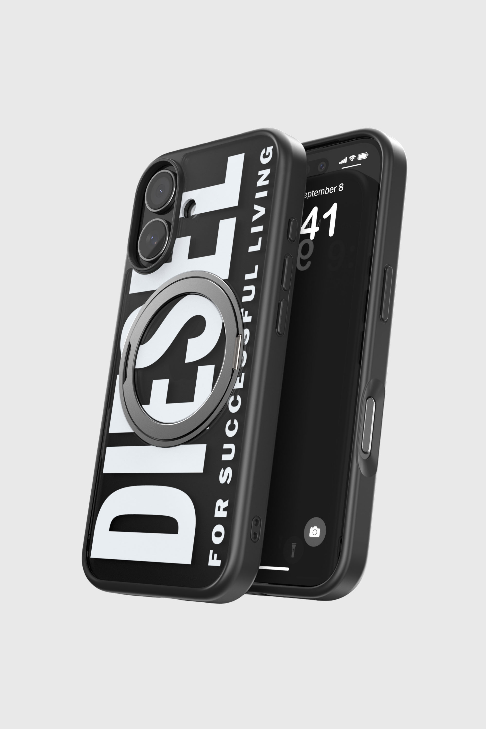 Diesel - 60403 RING STAND CASE RING STAND, &Eacute;tui Ringstand-Magsafe pour iPhone 17 Mixte in Noir - 3