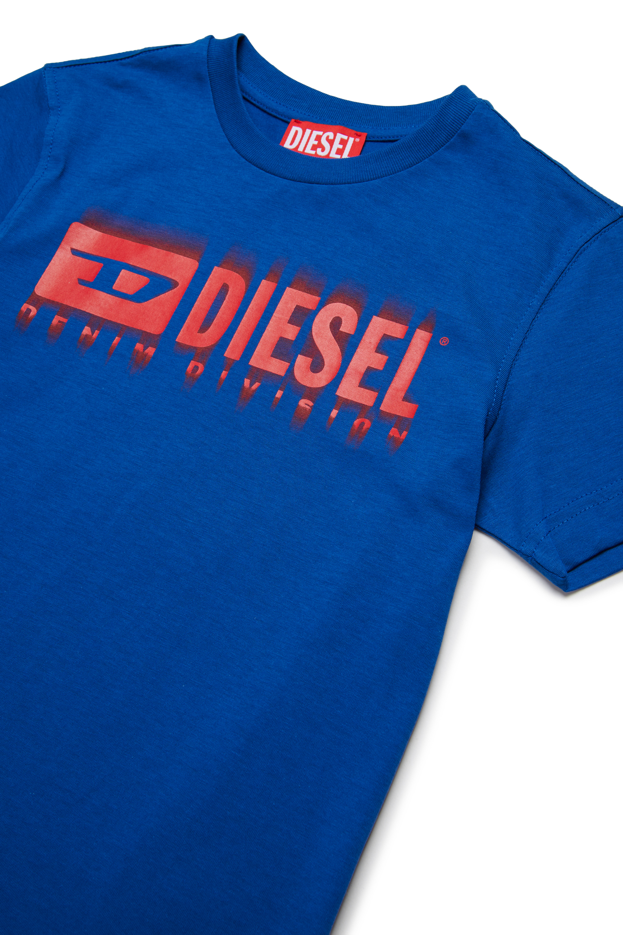 Diesel - TDIEGORL6, Man's T-shirt with smudged logo in Blue - 3