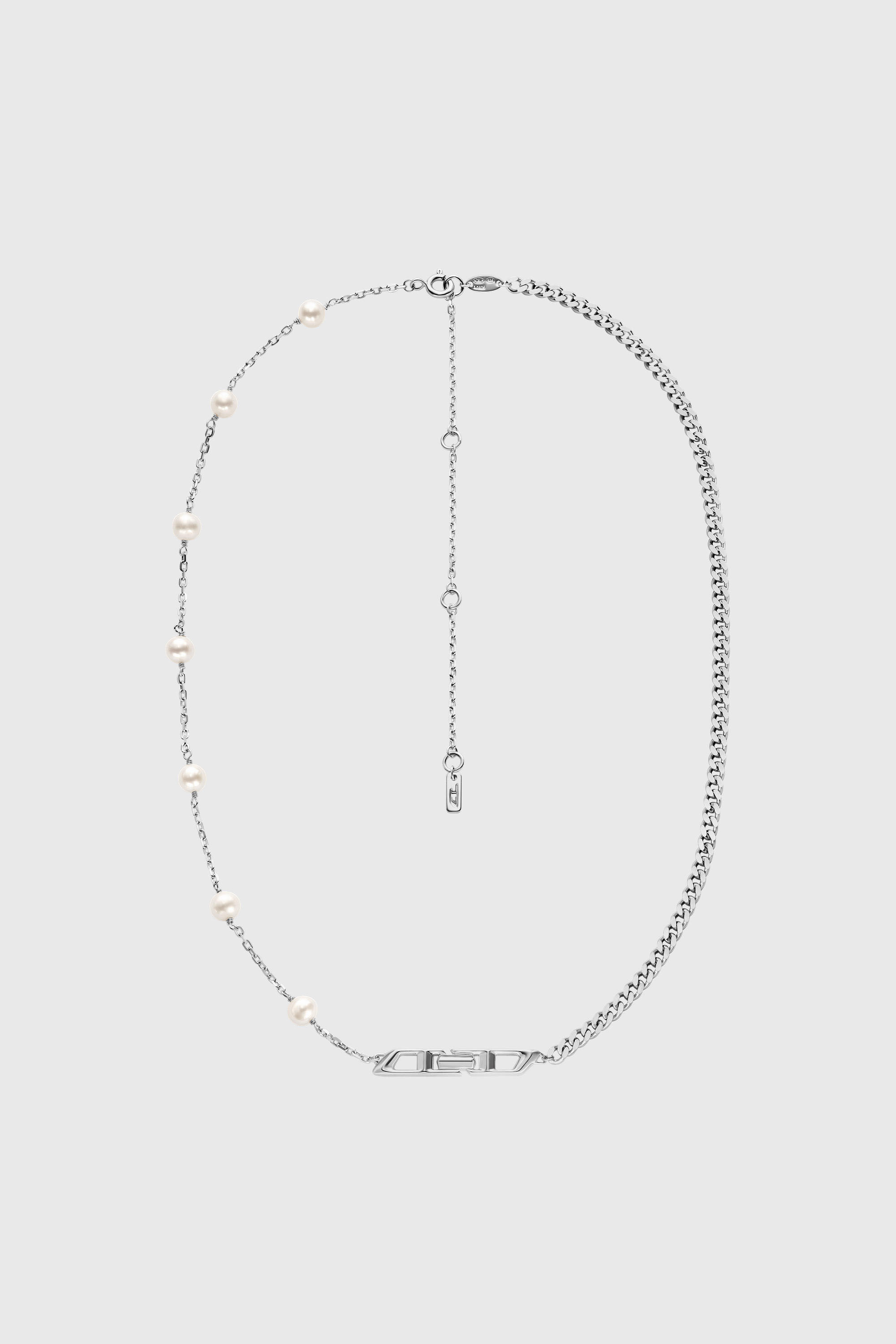 Diesel - DL1373040, Collier cha&icirc;ne en argent sterling et perles Mixte in Gris argent&eacute; - 1