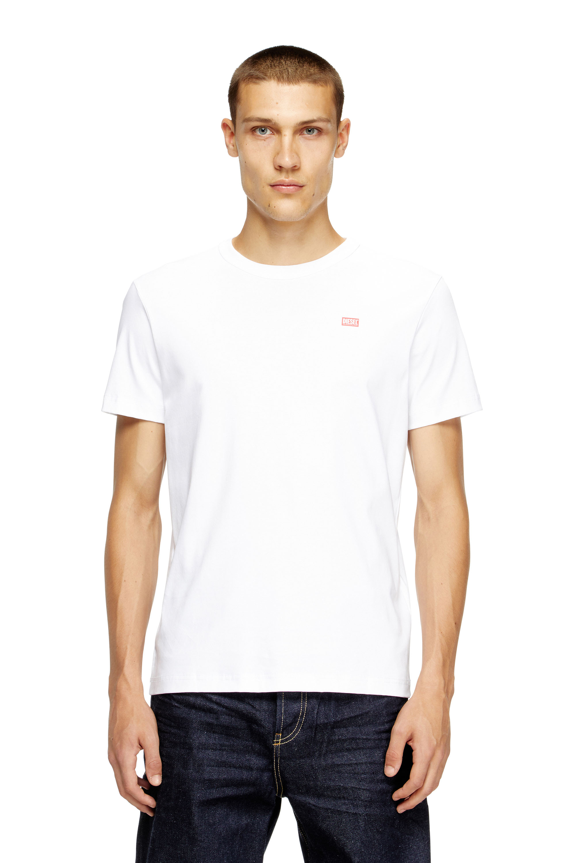 Diesel - T-MIEGOR-K77, T-shirt en coton mercerisé Homme in Blanc - 1