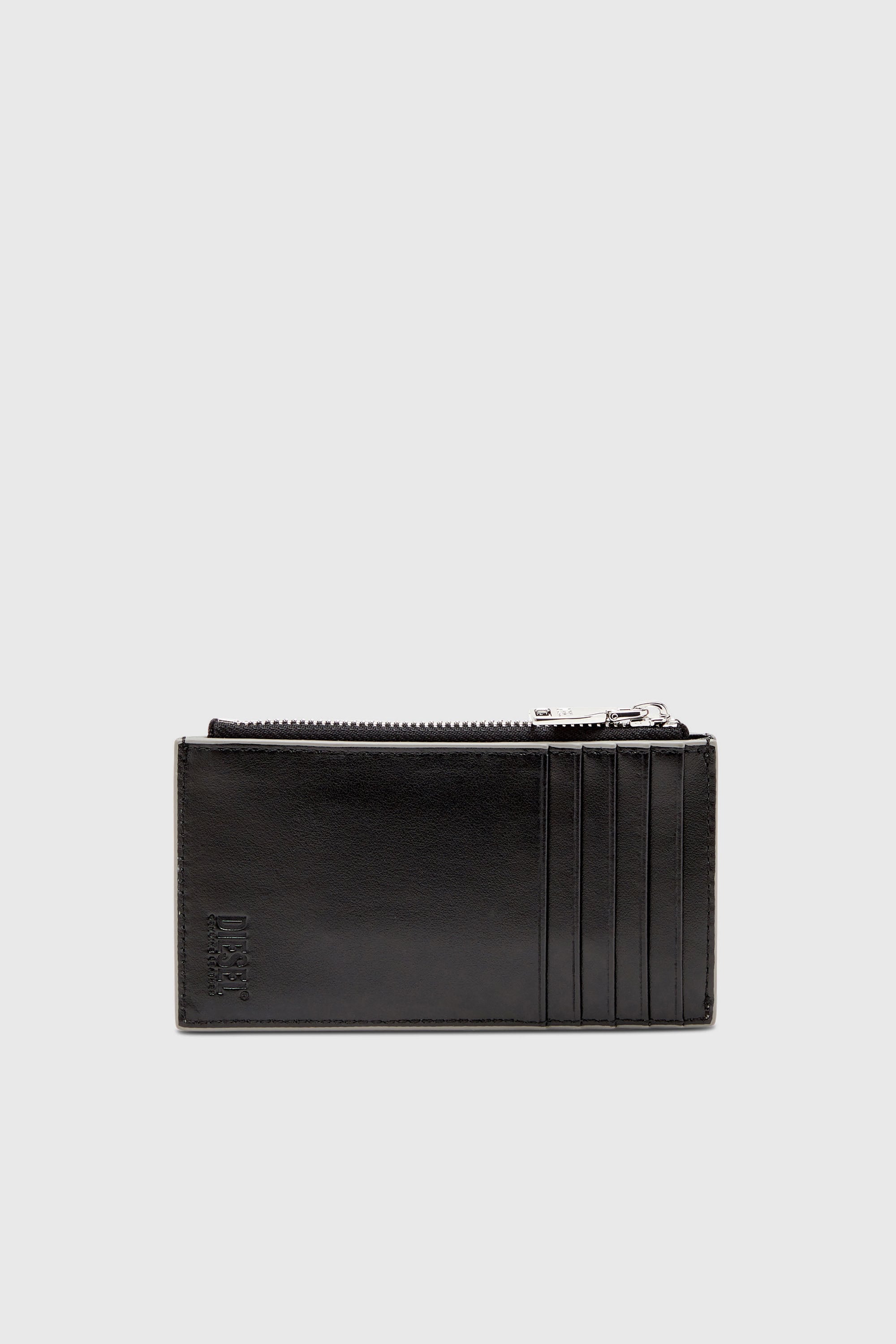 Diesel - 1DR CARD HOLDER III, Porte-cartes en cuir effet miroir Femme in Gris argent&eacute; - 2