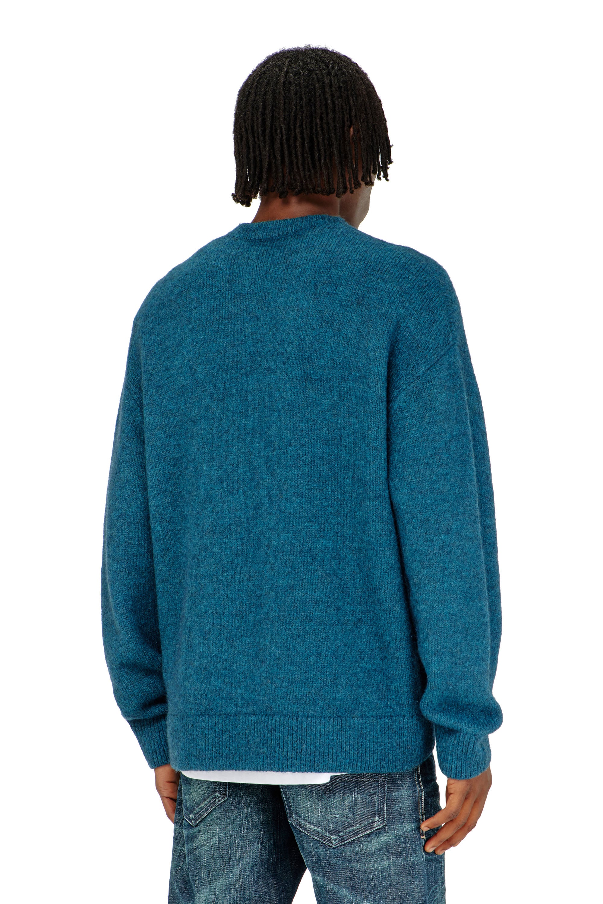 Diesel - K-AREESO, Pull en m&eacute;lange de laine et alpaga Homme in Vert - 4