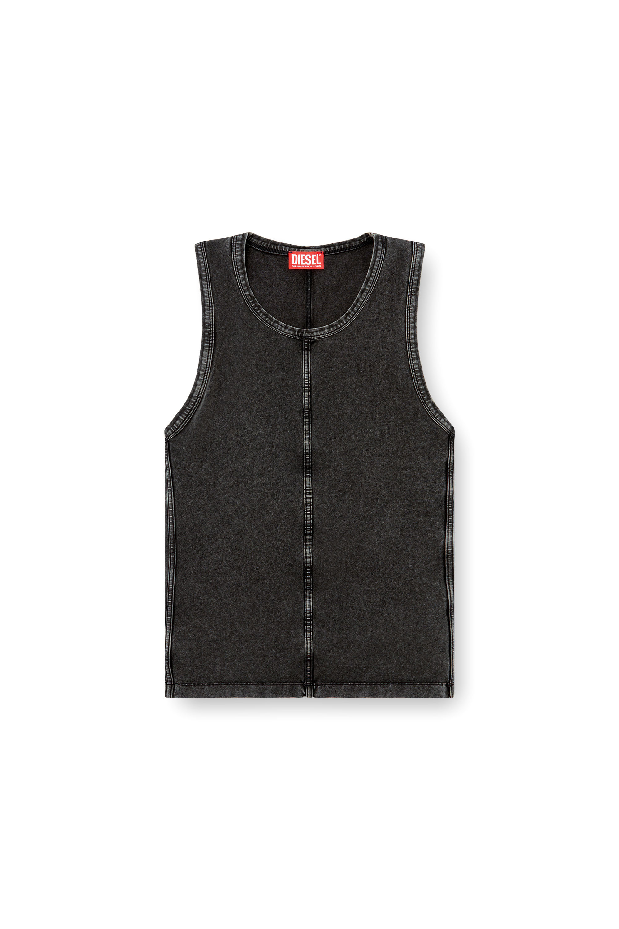Diesel - T-MELY-SL, Débardeur en jersey effet denim Homme in ToBeDefined - 3