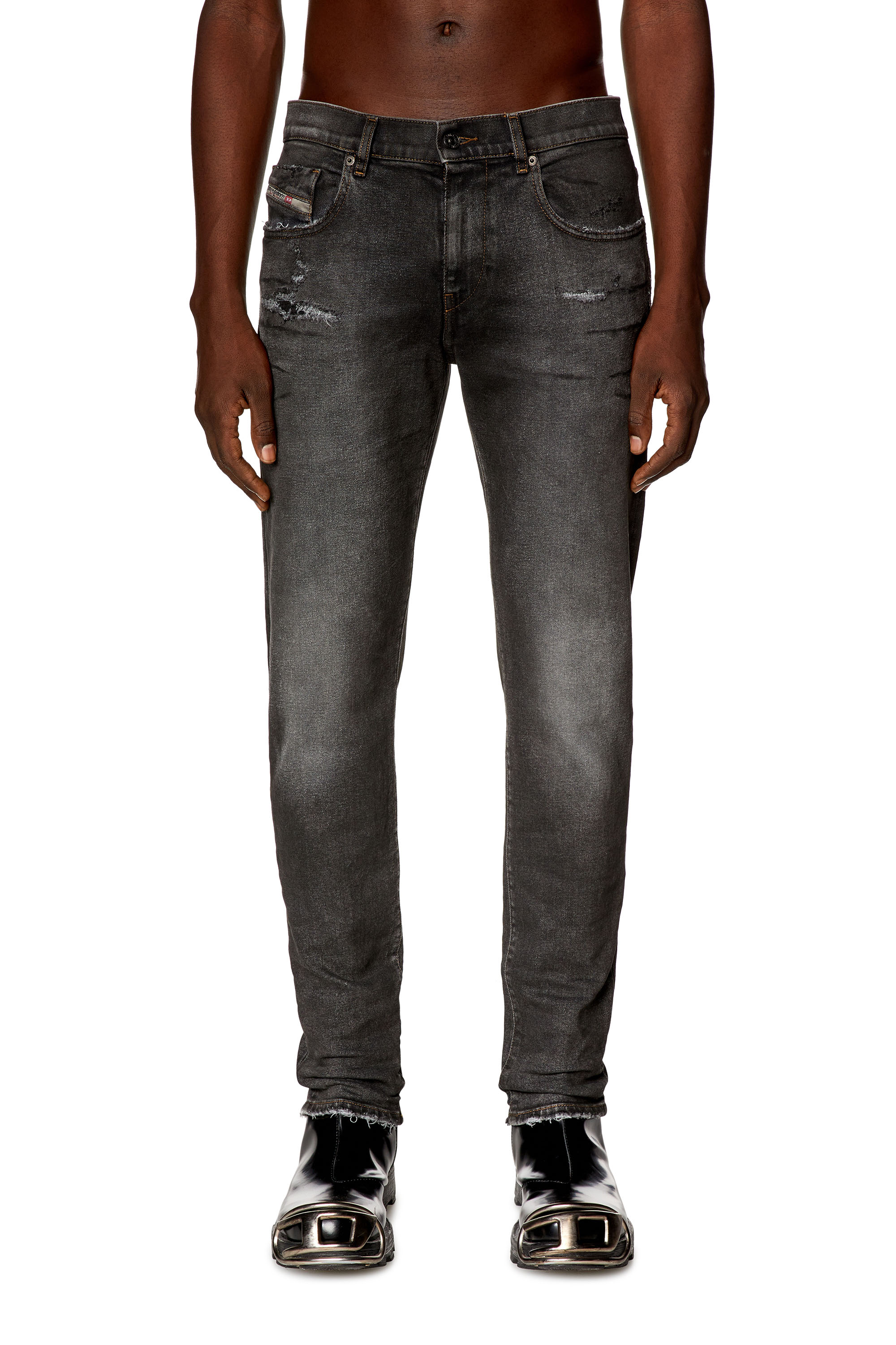 Diesel - Slim Jeans 2019 D-Strukt E9D78, Noir/Gris foncé - Image 1