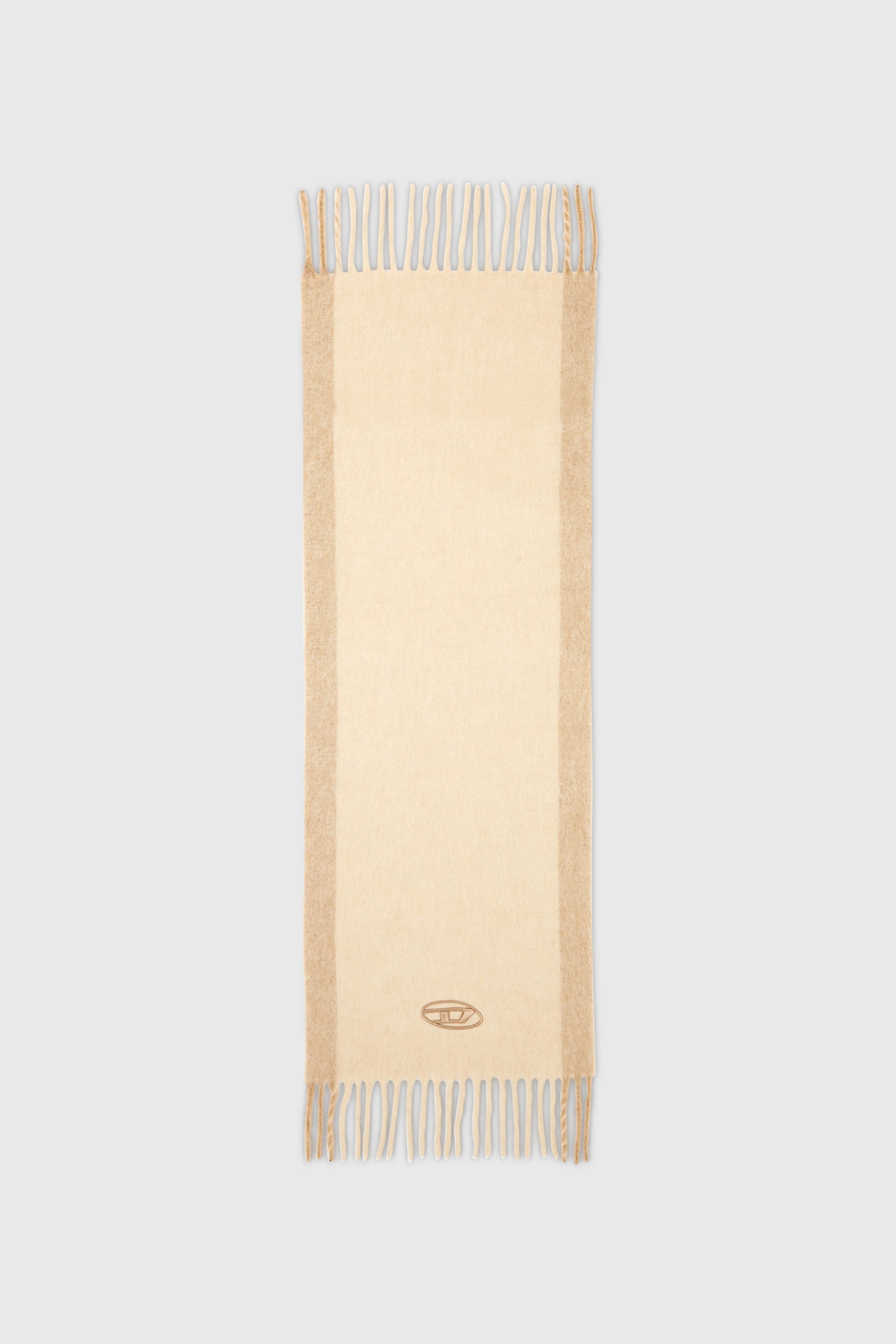 Diesel - S-OLID, &Eacute;charpe en m&eacute;lange de laine avec rayures contrast&eacute;es Homme in Beige - 2