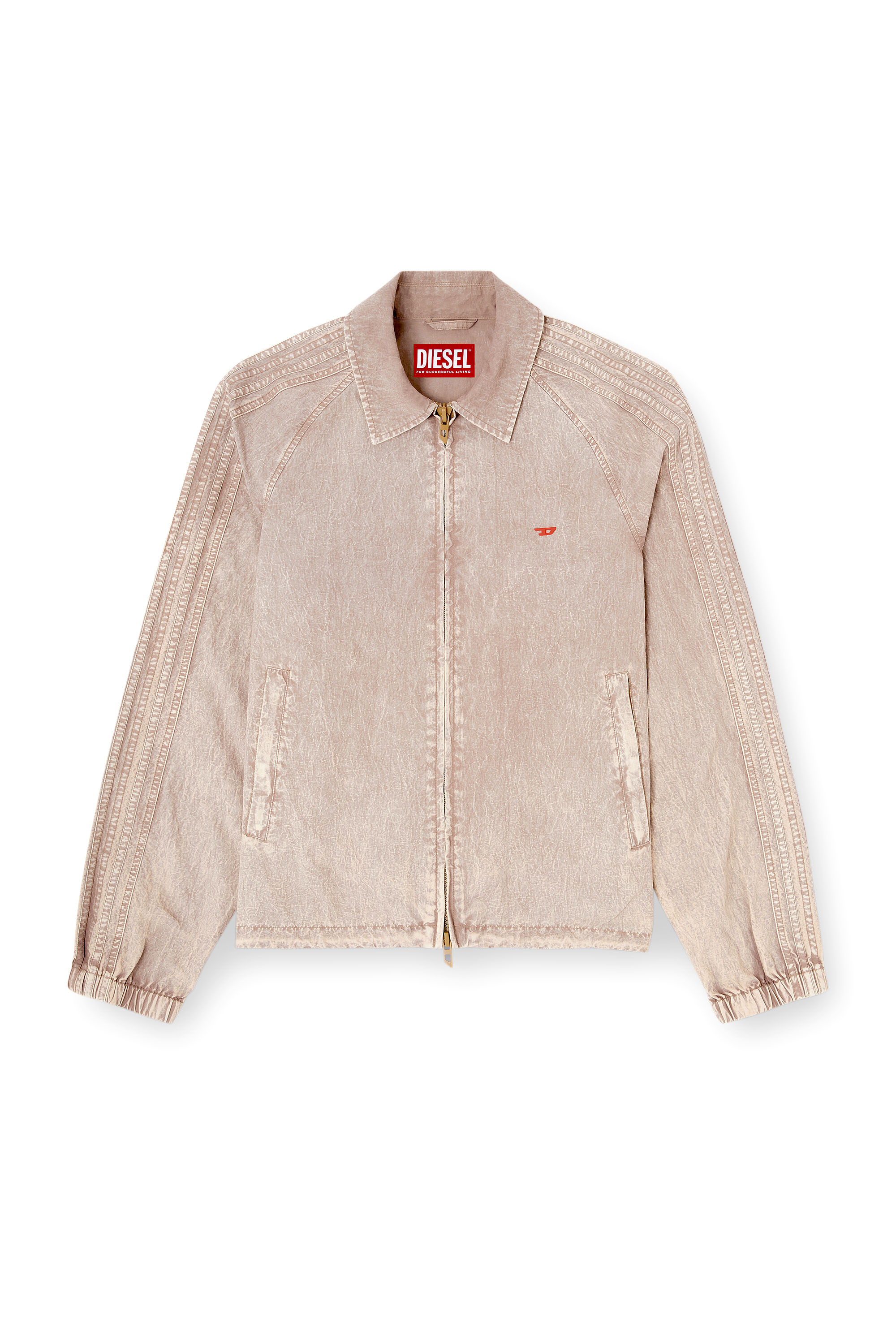 Diesel - J-FENIC-AG, Veste en taslan avec manches ray&eacute;es Mixte in Beige - 4